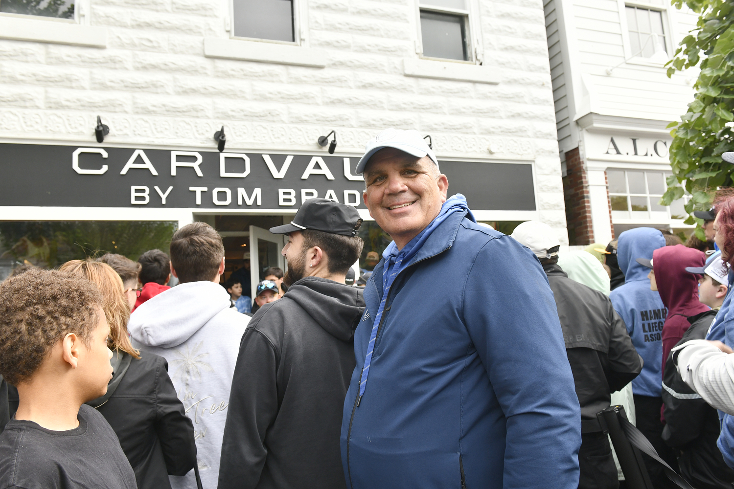 Collector Mike Variale at the opening of CardVault by Tom Brady on Newtown Lane in  East Hampton on May 22.  DANA SHAW