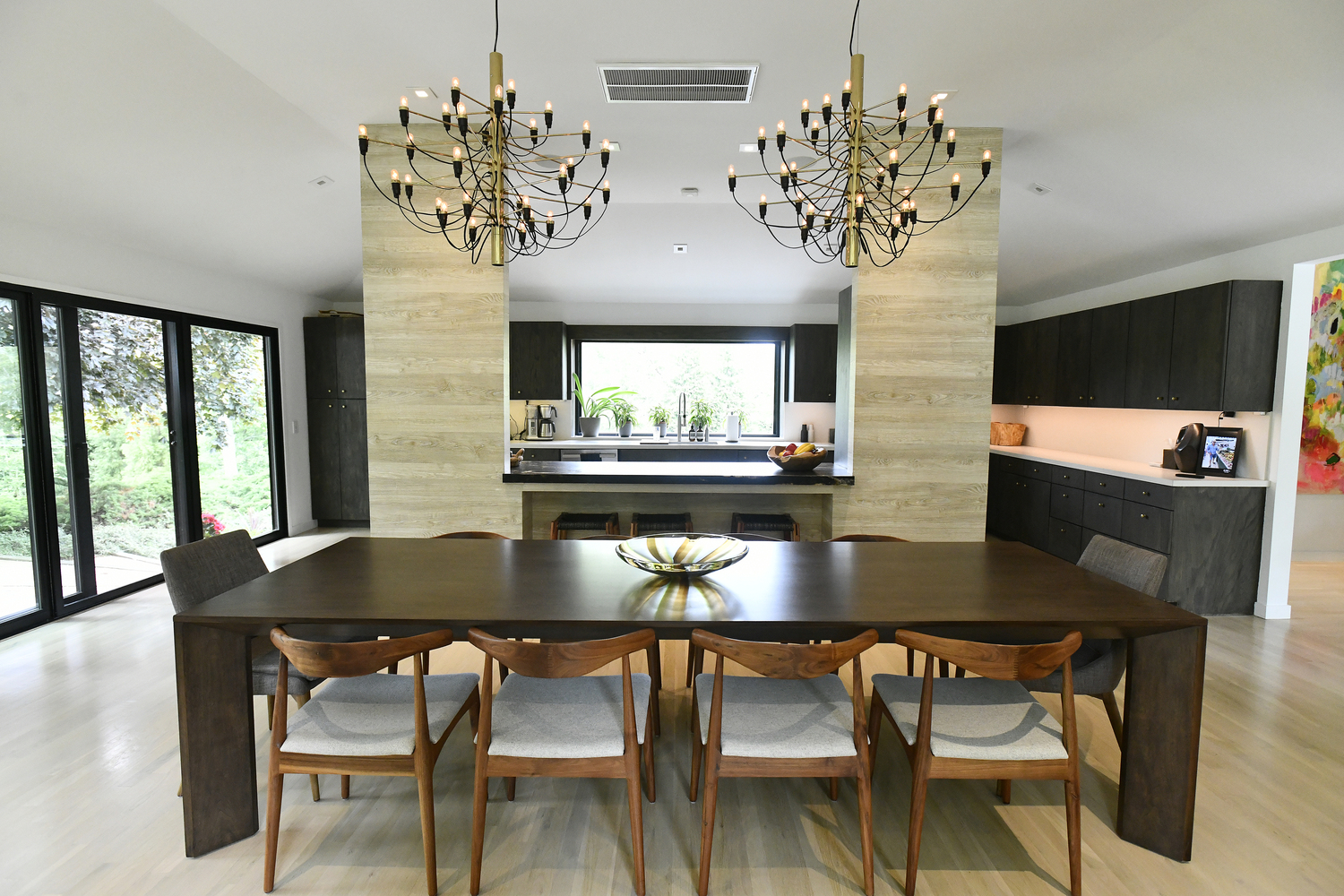 The dining area and kitchen.  DANA SHAW