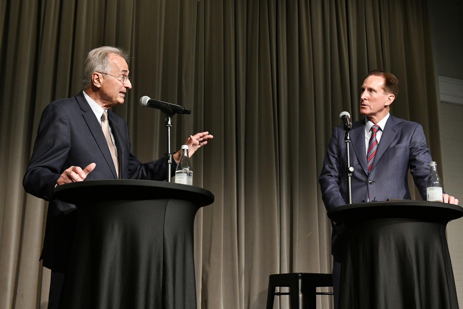 Mayoral candidates Ed Simioni and Bill Manger.  DANA SHAW