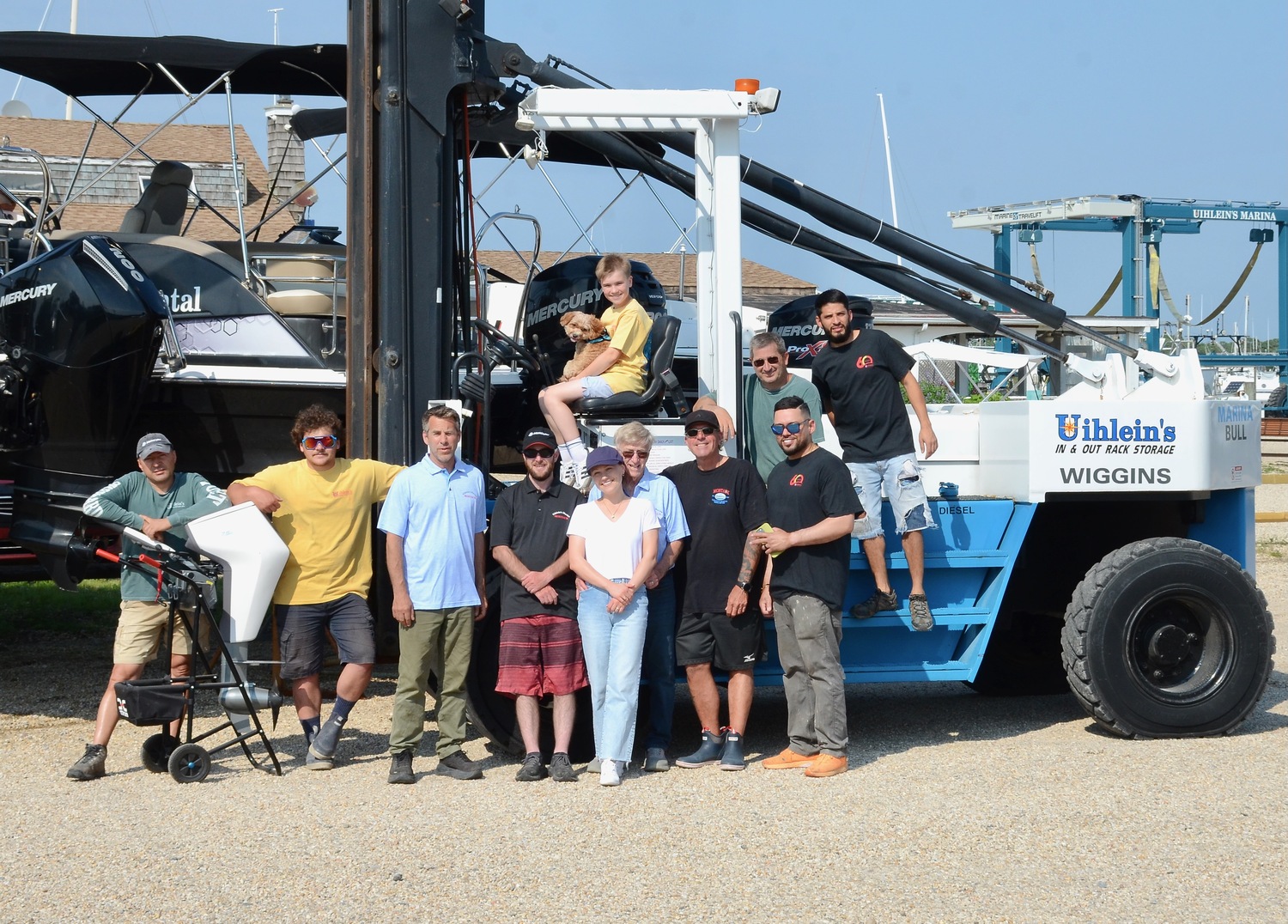 The Uihlein family and employees at the Marina. Uihlein's Marina is one of the legacy family businesses in Montauk. The marina and hotel have been in operation since the 1950s. Uihlein's is also a platinum stocking dealer of Mercury boat engines. KYRIL BROMLEY PHOTOS