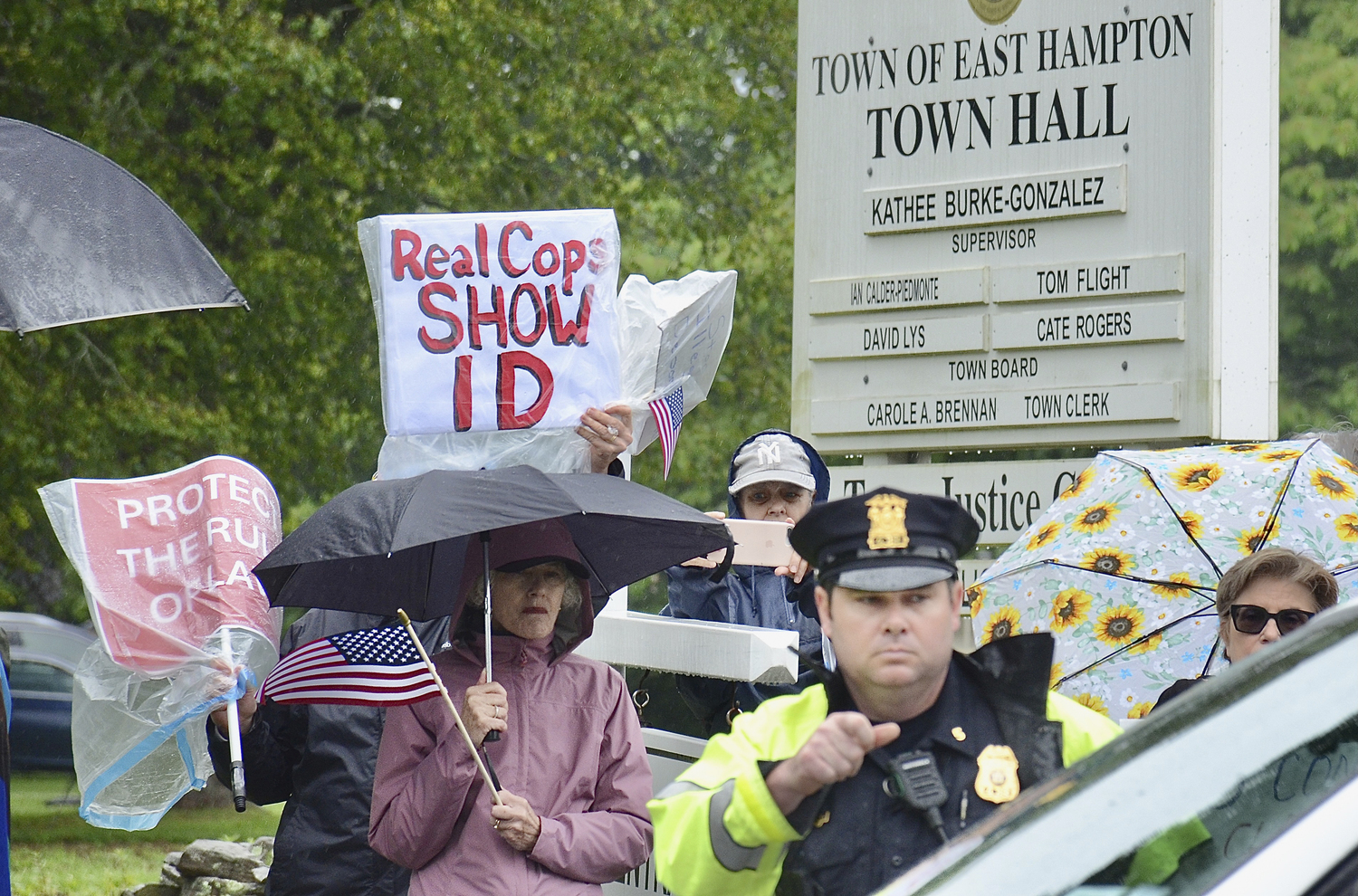 Hundreds lined the street in front of East Hampton Town Hall on Saturday afternoon as part of the 