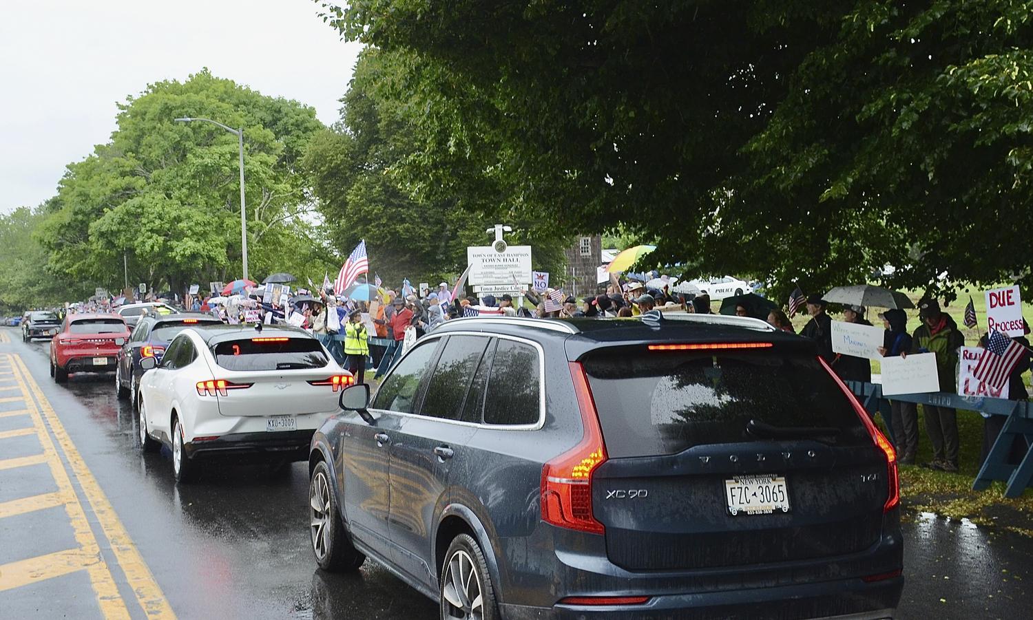 Hundreds lined the street in front of East Hampton Town Hall on Saturday afternoon as part of the 