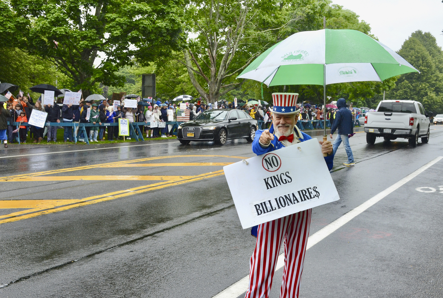 Hundreds lined the street in front of East Hampton Town Hall on Saturday afternoon as part of the 