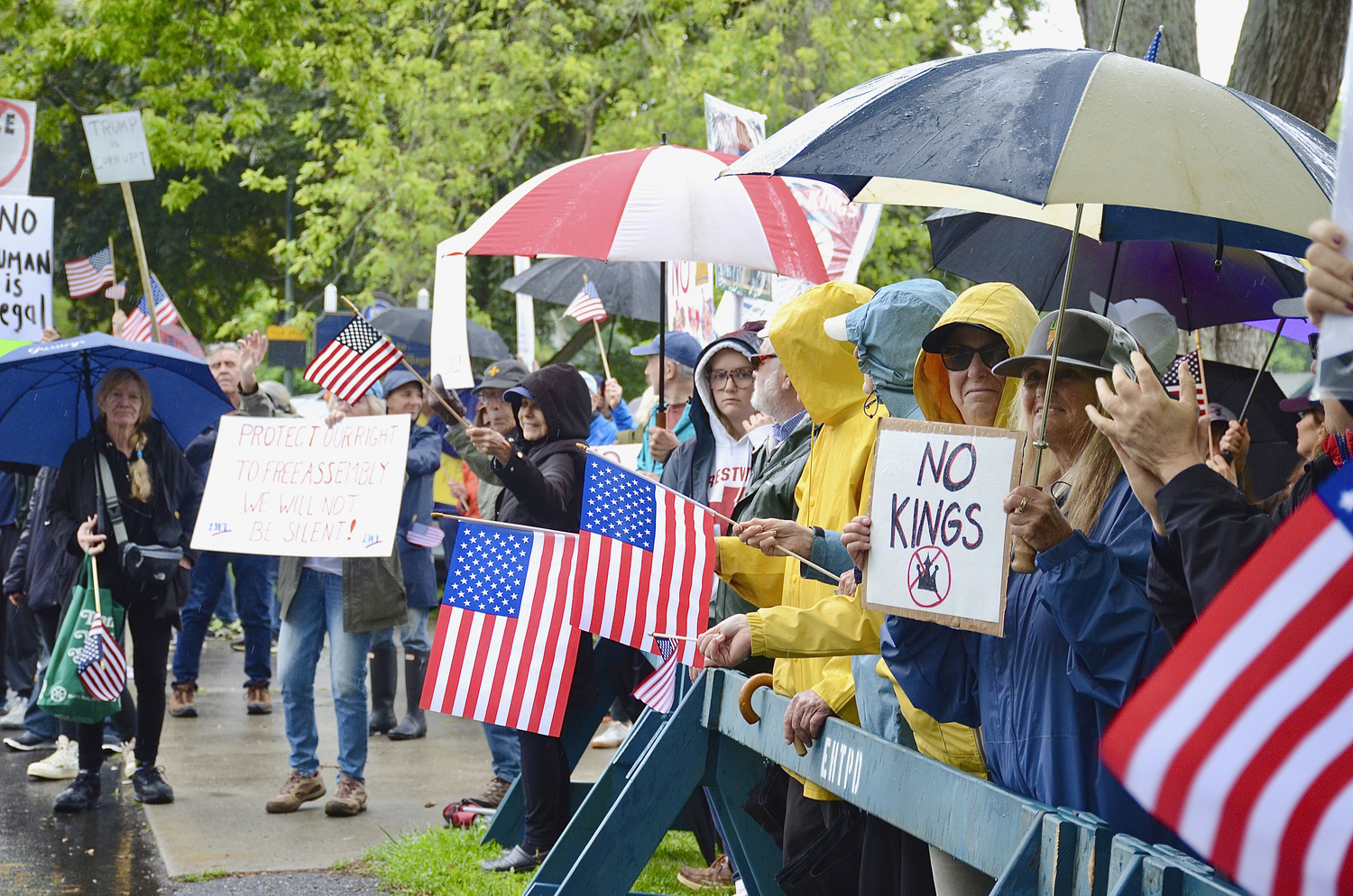 Hundreds lined the street in front of East Hampton Town Hall on Saturday afternoon as part of the 