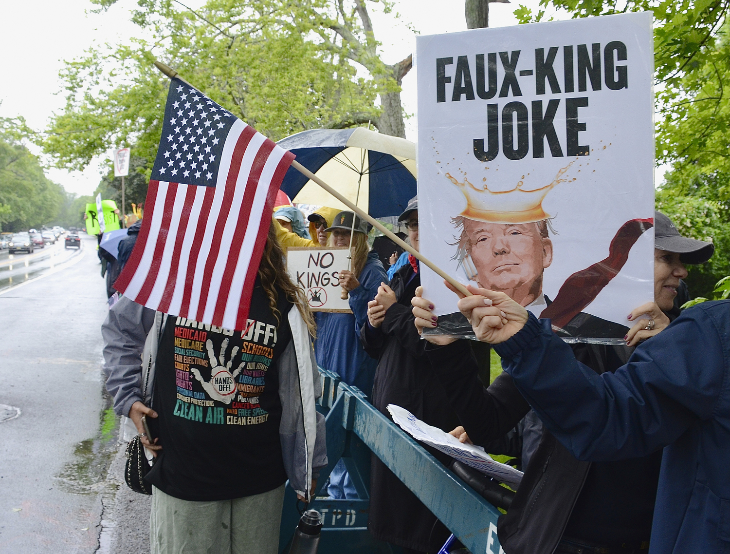 Hundreds lined the street in front of East Hampton Town Hall on Saturday afternoon as part of the 