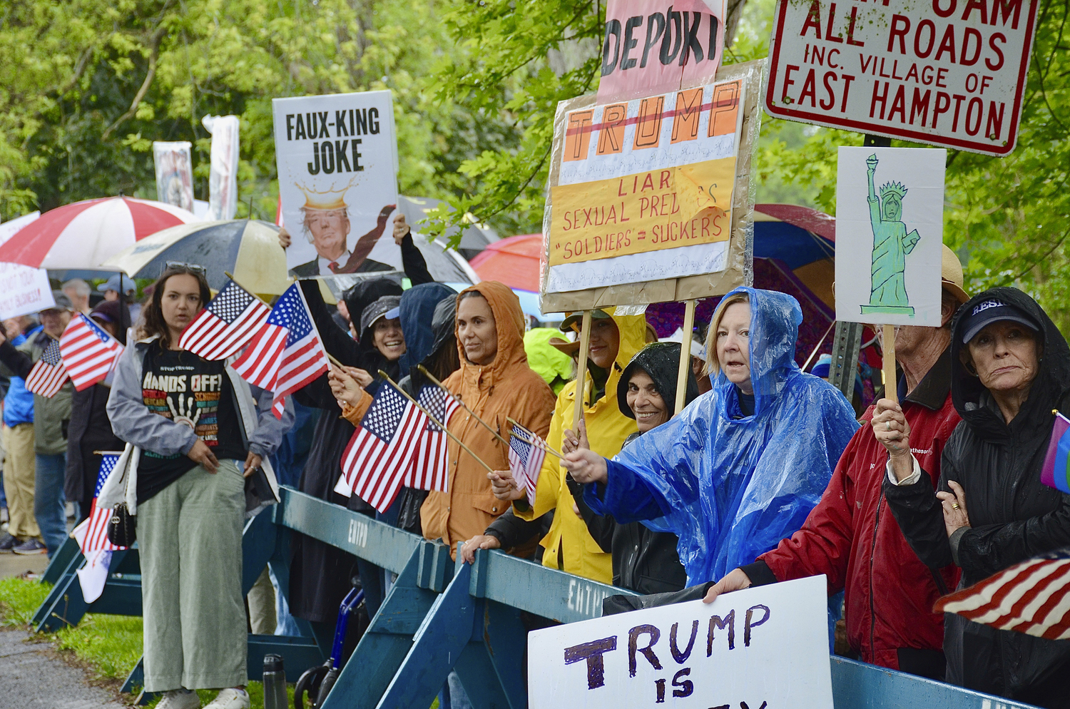 Hundreds lined the street in front of East Hampton Town Hall on Saturday afternoon as part of the 