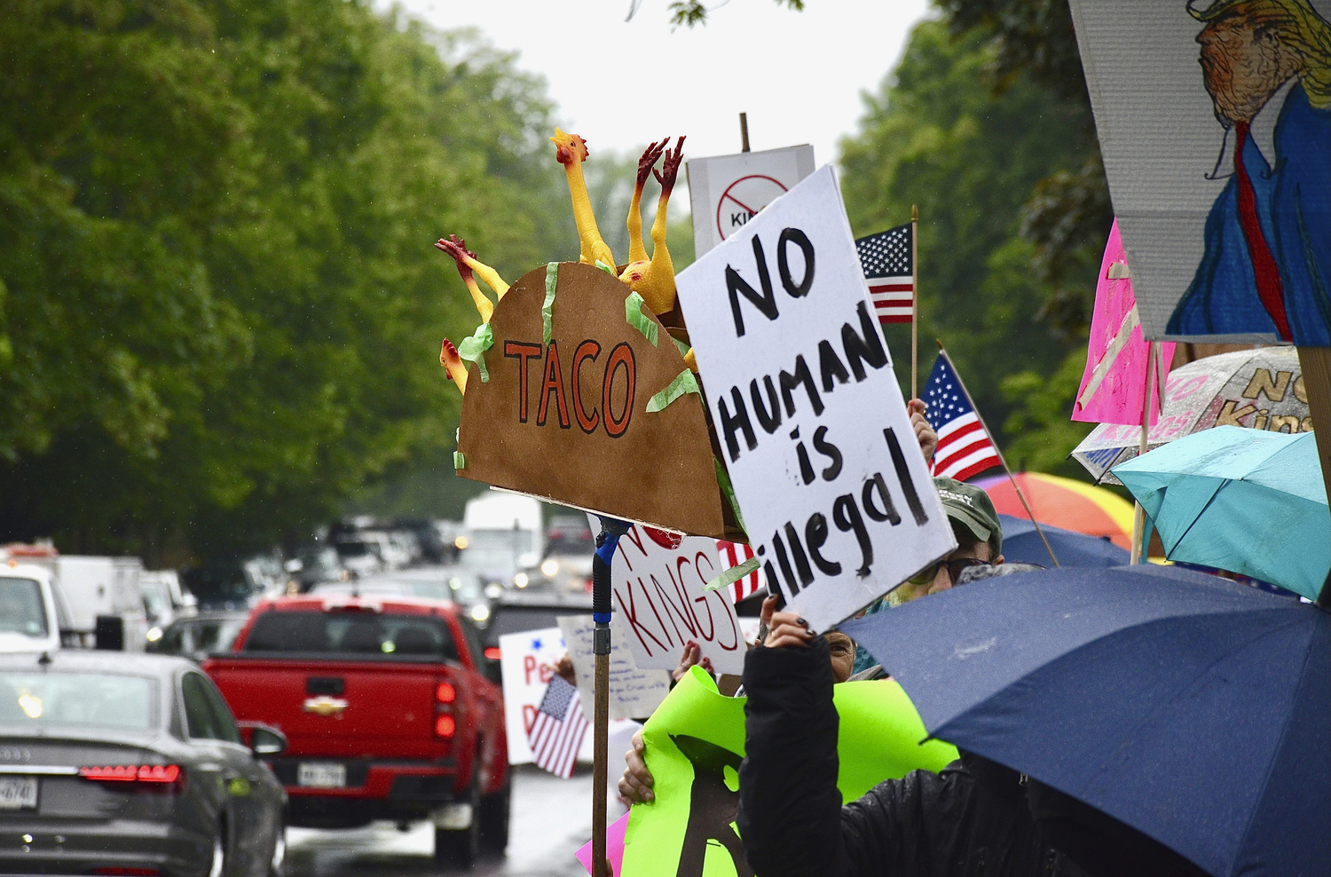 Hundreds lined the street in front of East Hampton Town Hall on Saturday afternoon as part of the 