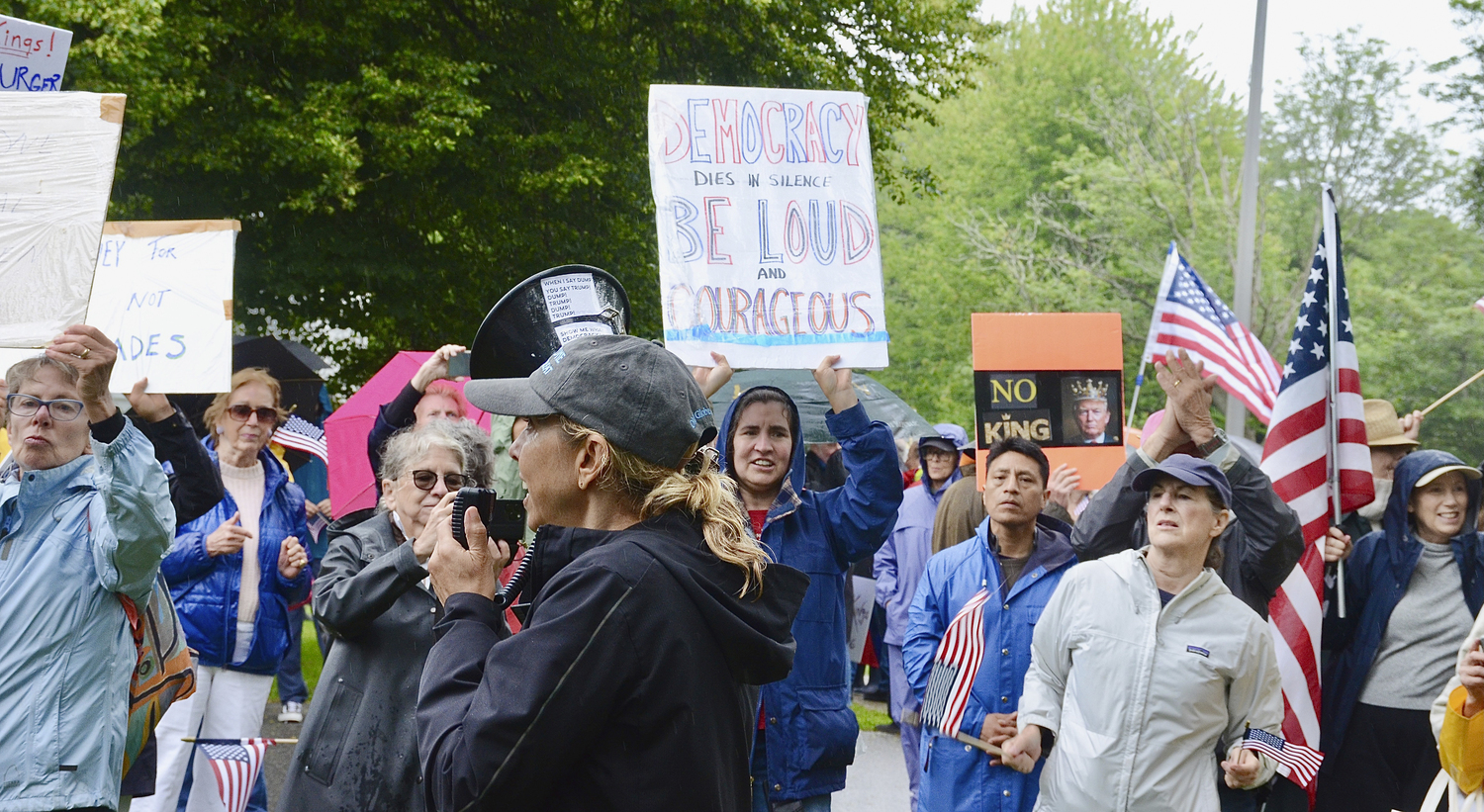 Hundreds lined the street in front of East Hampton Town Hall on Saturday afternoon as part of the 