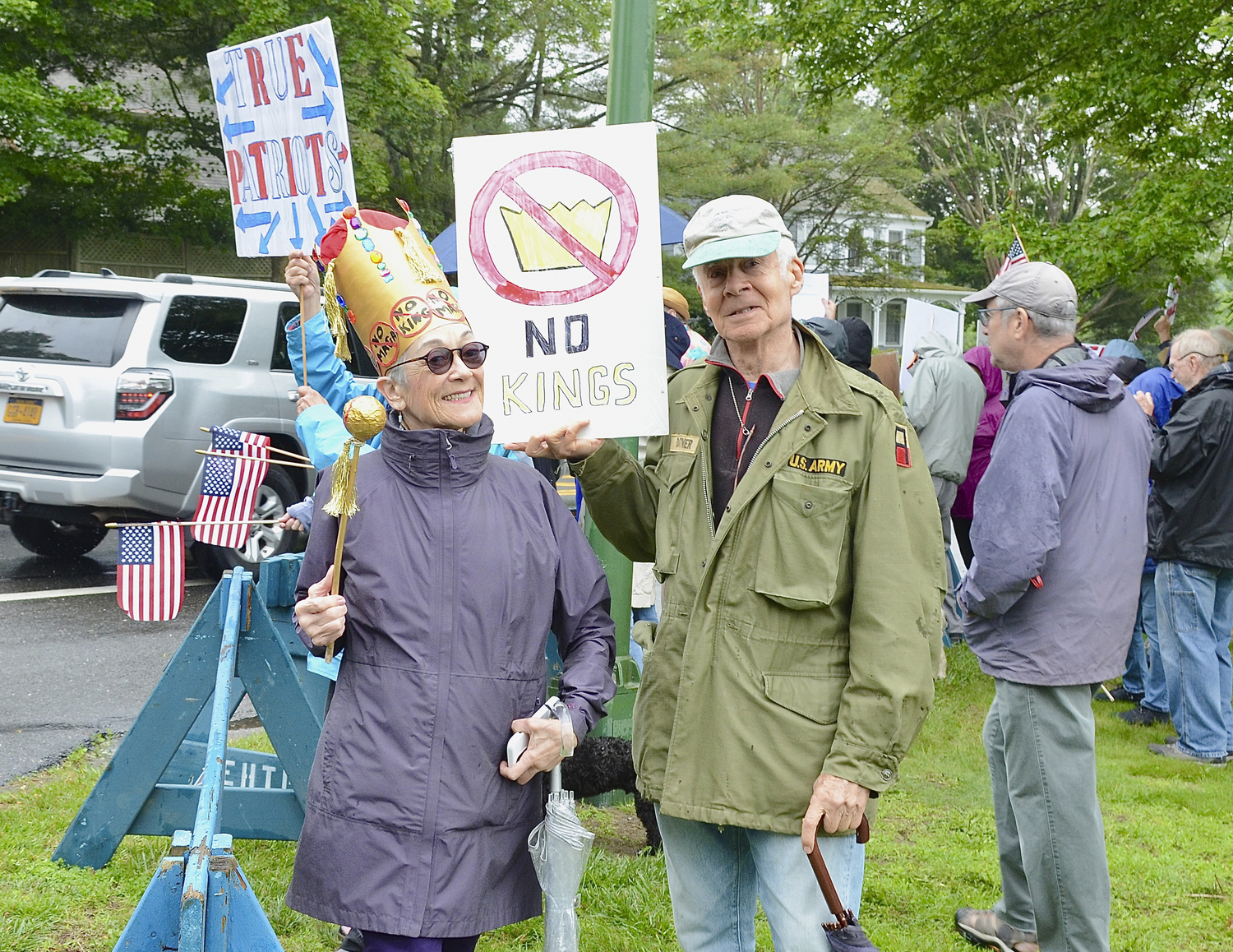 Hundreds lined the street in front of East Hampton Town Hall on Saturday afternoon as part of the 