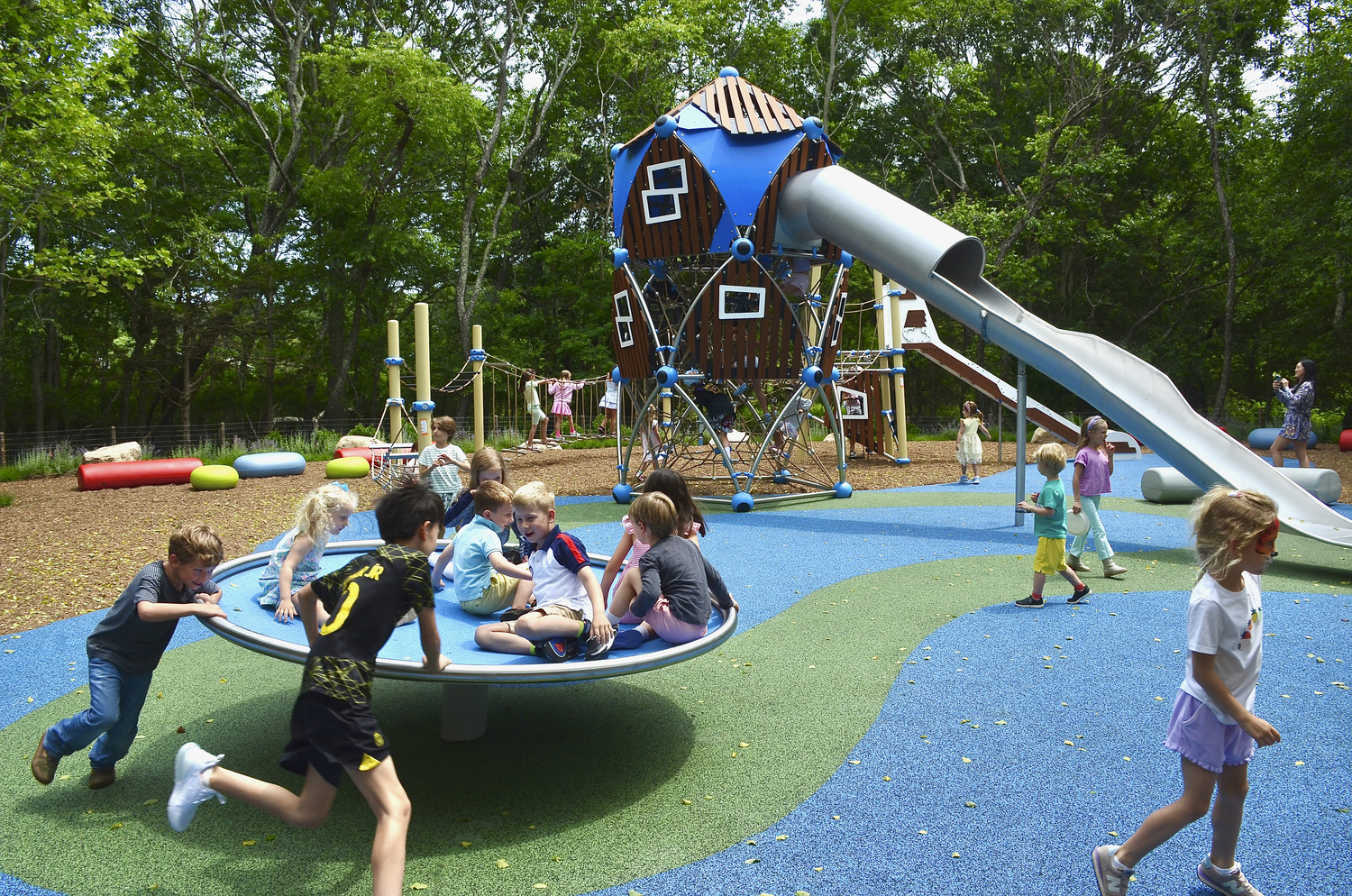 The Children's Museum of the East End in Bridgehampton unveiled its new playground on Saturday.  KYRIL BROMLEY