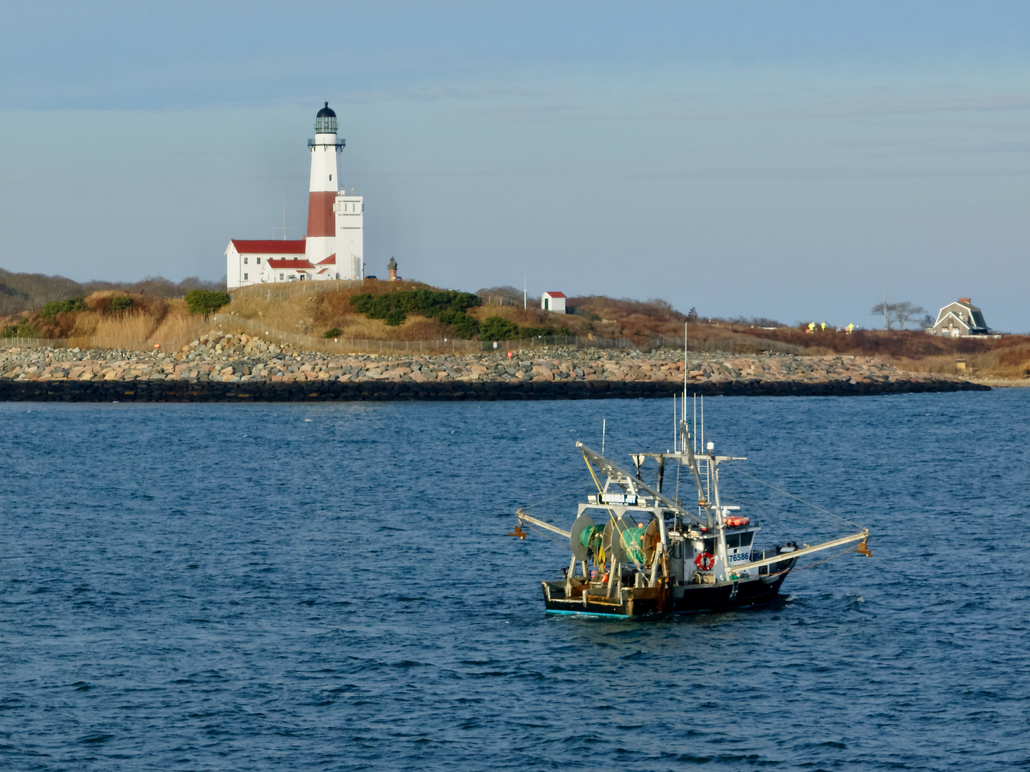 The F/V Amanda Joy returns after a day of fishing, heading to port. TIM REGAN