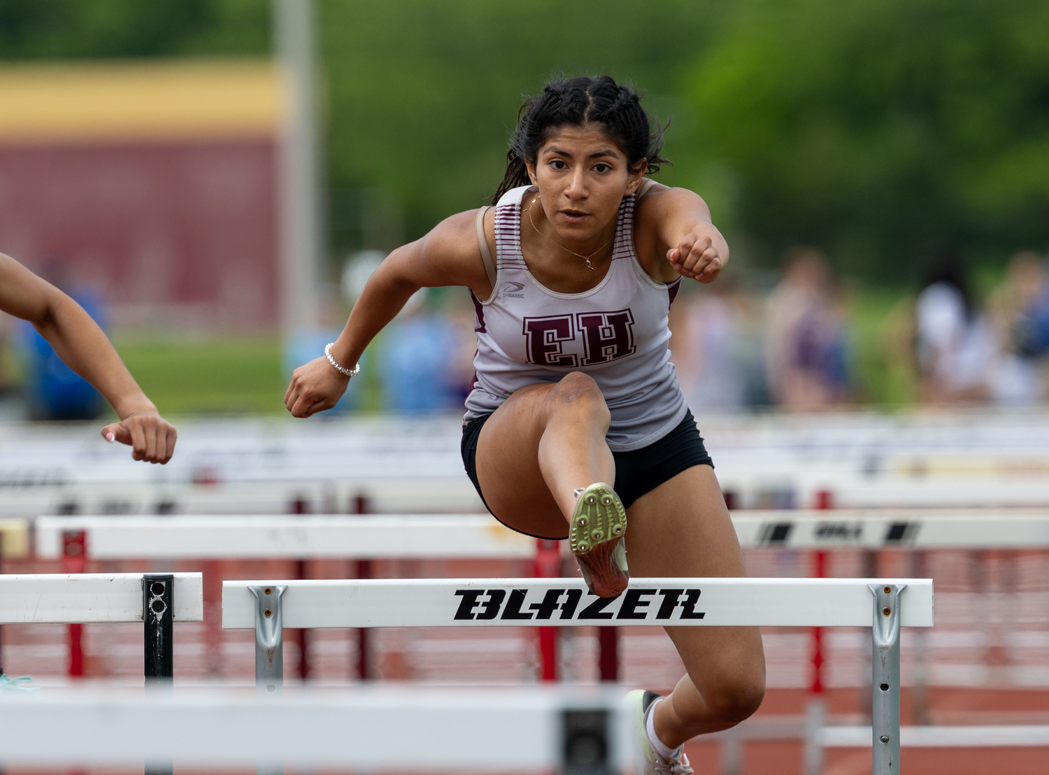 Sophia Figueroa in the 100-meter hurdles.  RON ESPOSITO