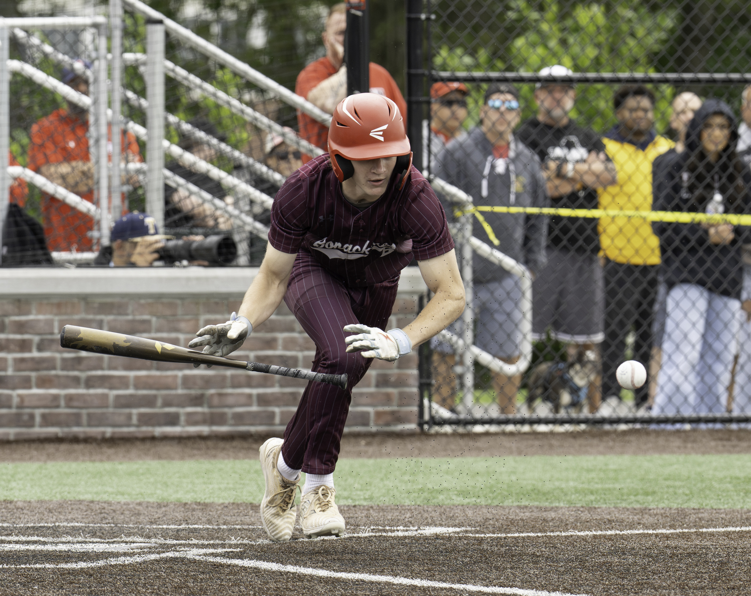 Livs Kuplins lays down a bunt.  MARIANNE BARNETT