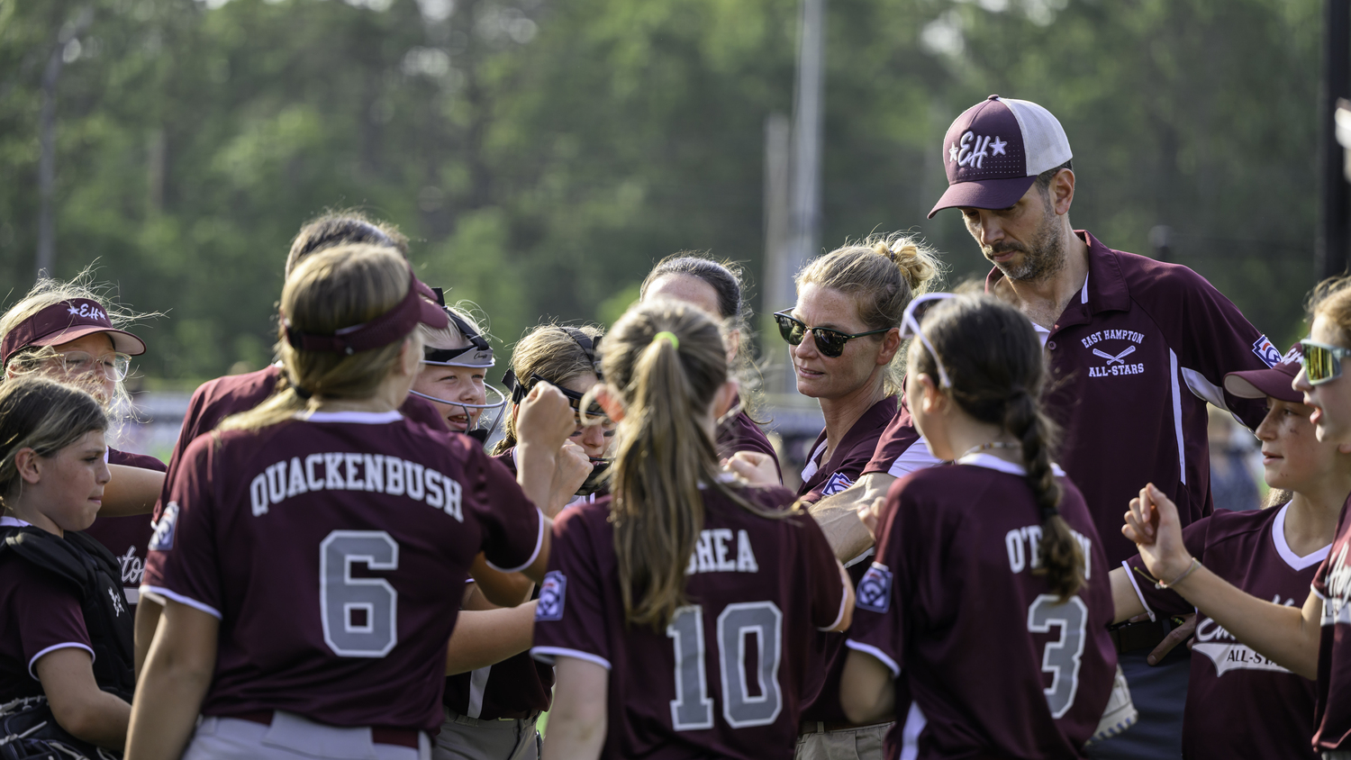The East Hampton 12-and-under softball All-Stars defeated Hampton Bays, 15-0, at the Hon. Fred W. Thiele, Jr. Recreational Facility at Stephen Hands Path on Monday.  MARIANNE BARNETT