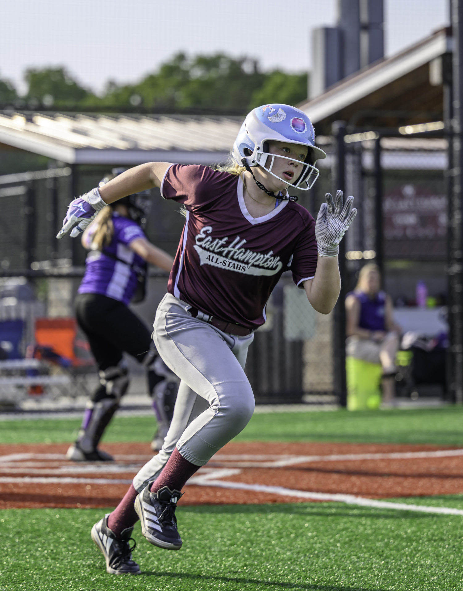 The East Hampton 12-and-under softball All-Stars defeated Hampton Bays, 15-0, at the Hon. Fred W. Thiele, Jr. Recreational Facility at Stephen Hands Path on Monday.  MARIANNE BARNETT