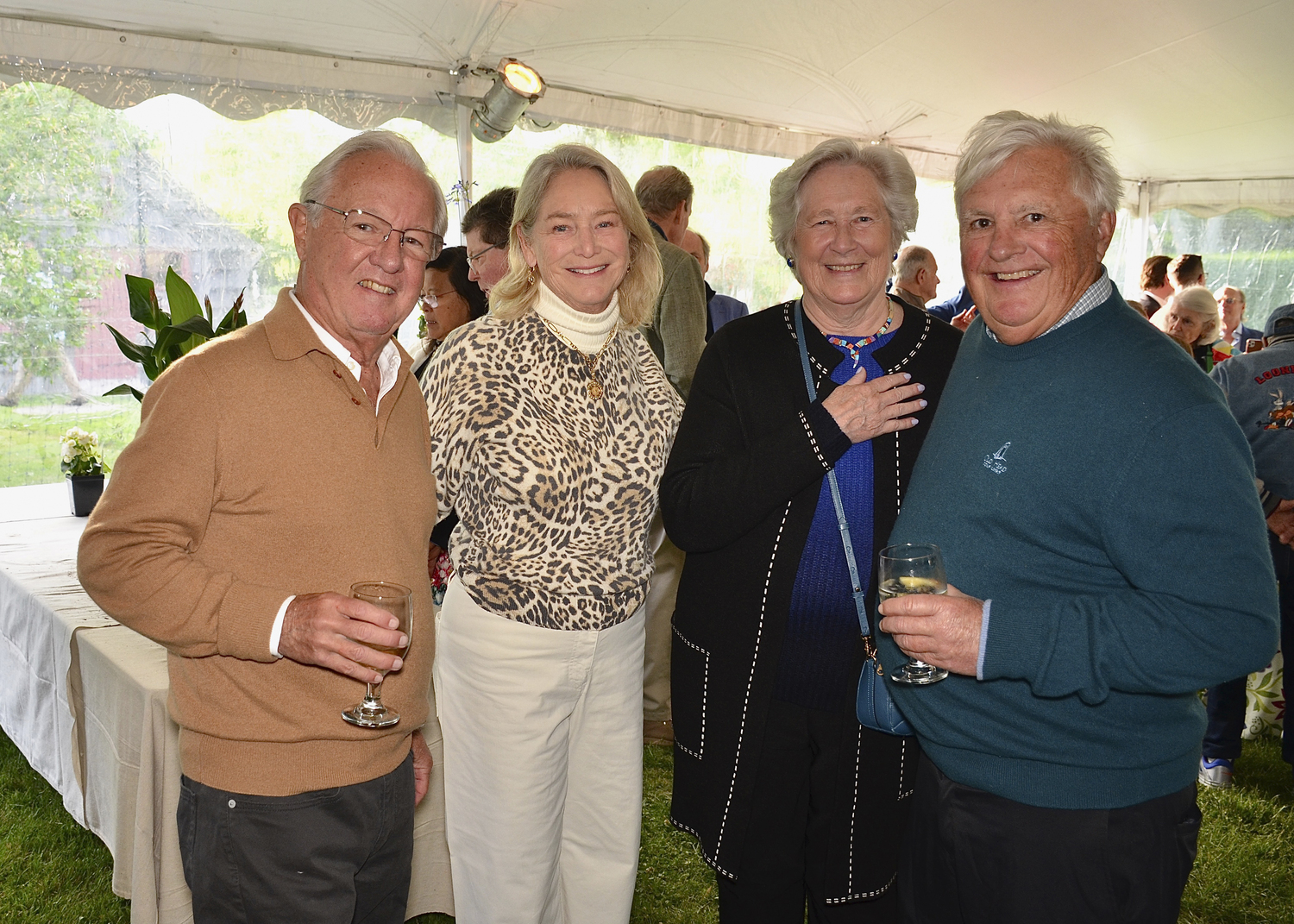 Angel and Lisa Santamara, Michael Tiernan and Anita Holmes at the Garden Club of East Hampton's 50th annual Garden Party and Plant Sale on May 23 at Mulford Farm.  KYRIL BROMLEY