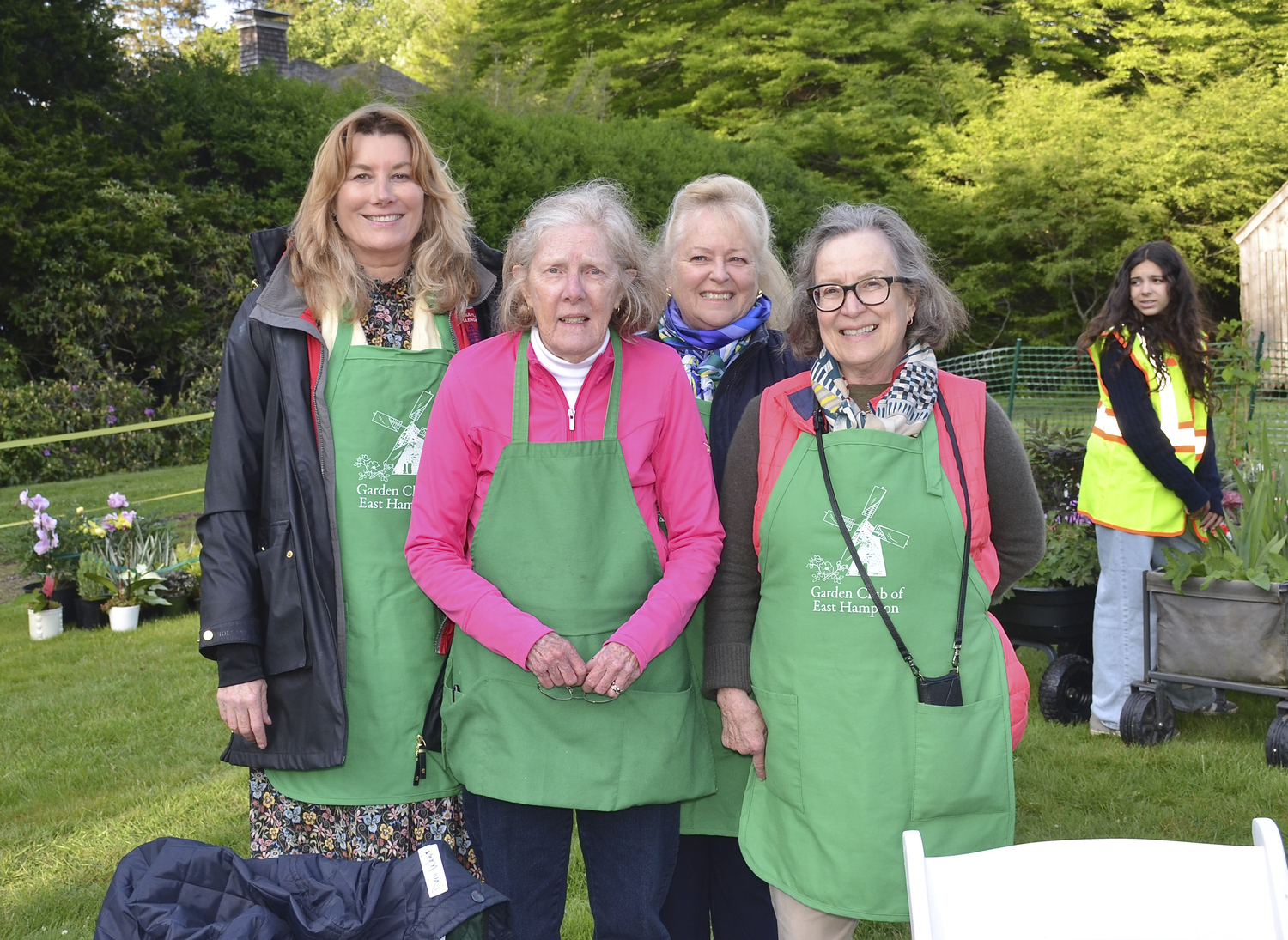 Christine Smart, Katy Graham,Susan Dunlevy and Ruth Ann McSpadden at the Garden Club of East Hampton's 50th annual Garden Party and Plant Sale on May 23 at Mulford Farm.  KYRIL BROMLEY