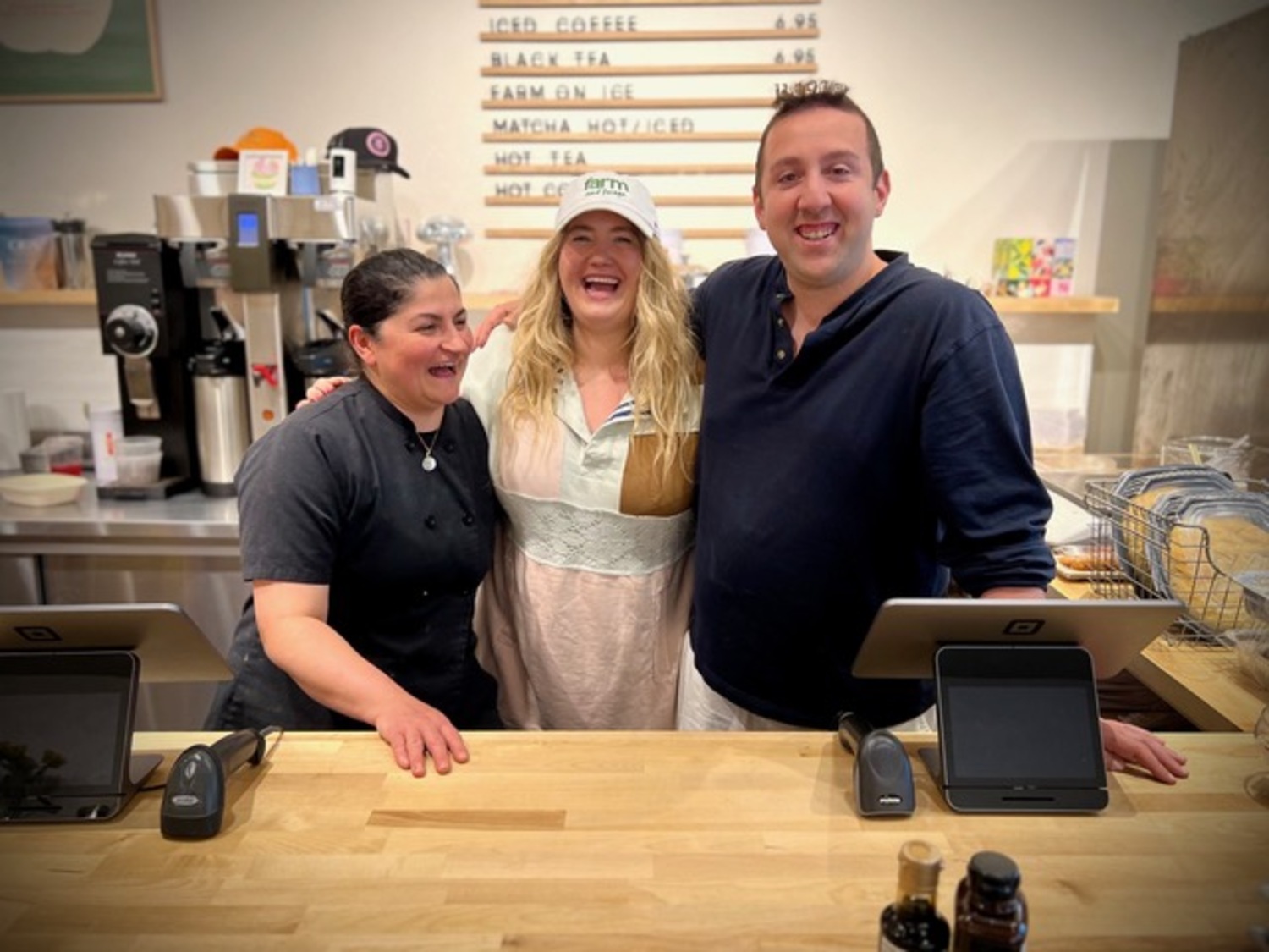 Chef Anna Lembo, Hayley Botte and Jonathan Bernard of Farm and Forage in Southampton. ROBYN HENDERSON-DIEDERIKS