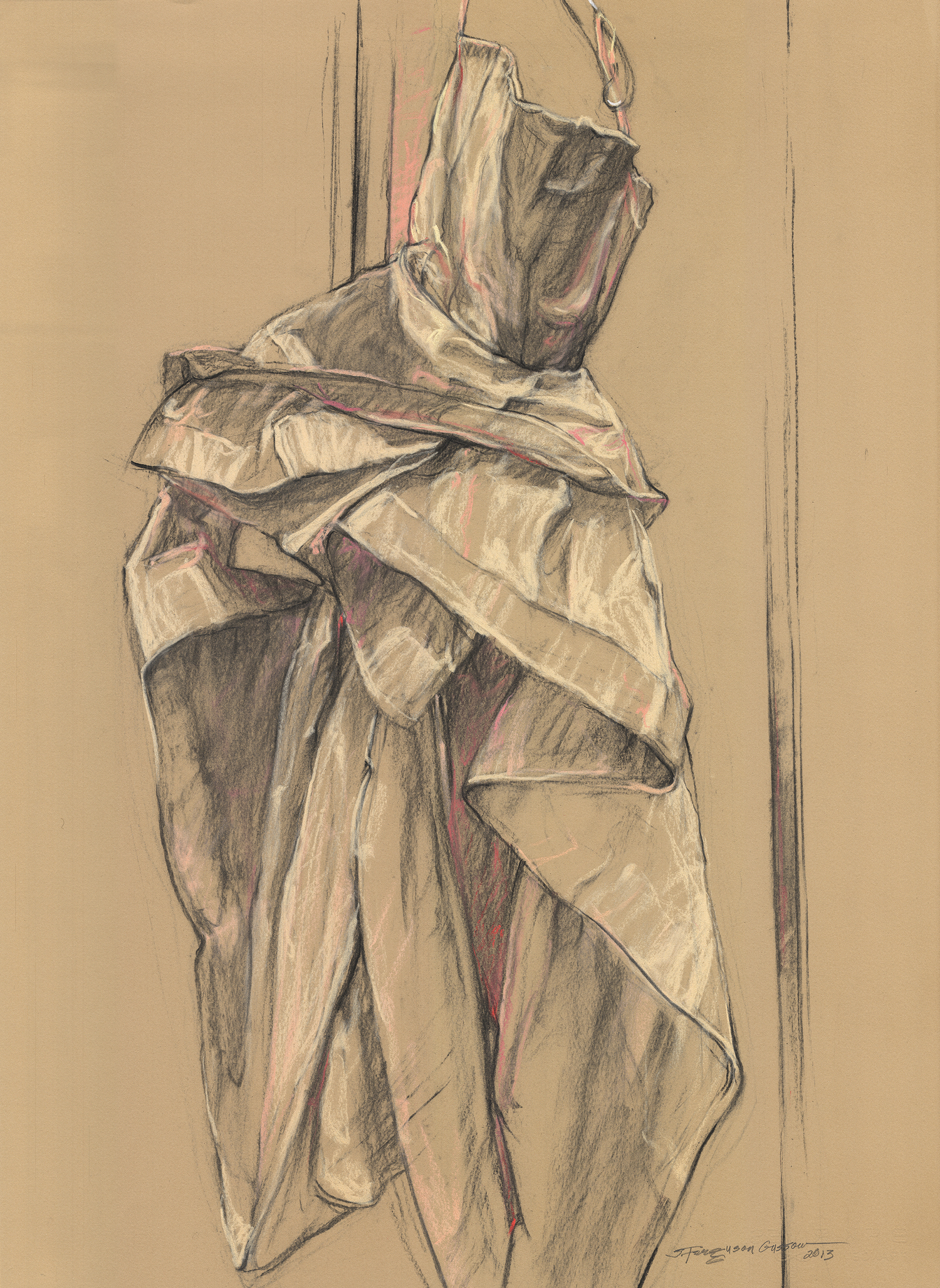 Sue Ferguson Gussow, “Wedding Triolet I,” pastel and charcoal on paper, 34 ¾” x 26 ¾ .” COURTESY THE ARTIST