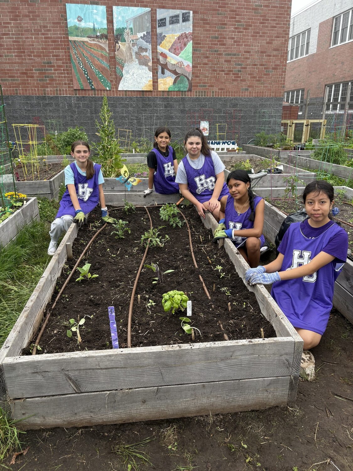 Hampton Bays Middle School students participated in a Volunteer Day of Service at various locations on June 7. COURTESY HAMPTON BAYS MIDDLE SCHOOL