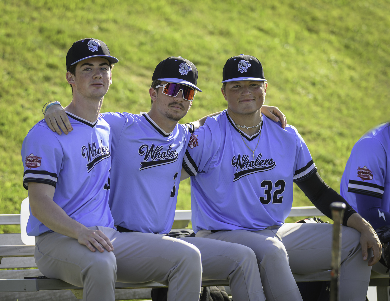 Local ball players Nathan Dee, left, Kris Vinski and Will Darrell.   MARIANNE BARNETT