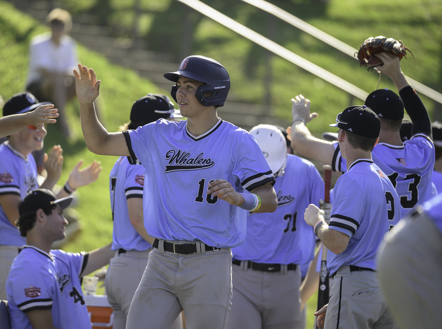 Jaxon Beiswenger (Bucknell) was one of two runs to score on Jake Walman's hit.  MARIANNE BARNETT