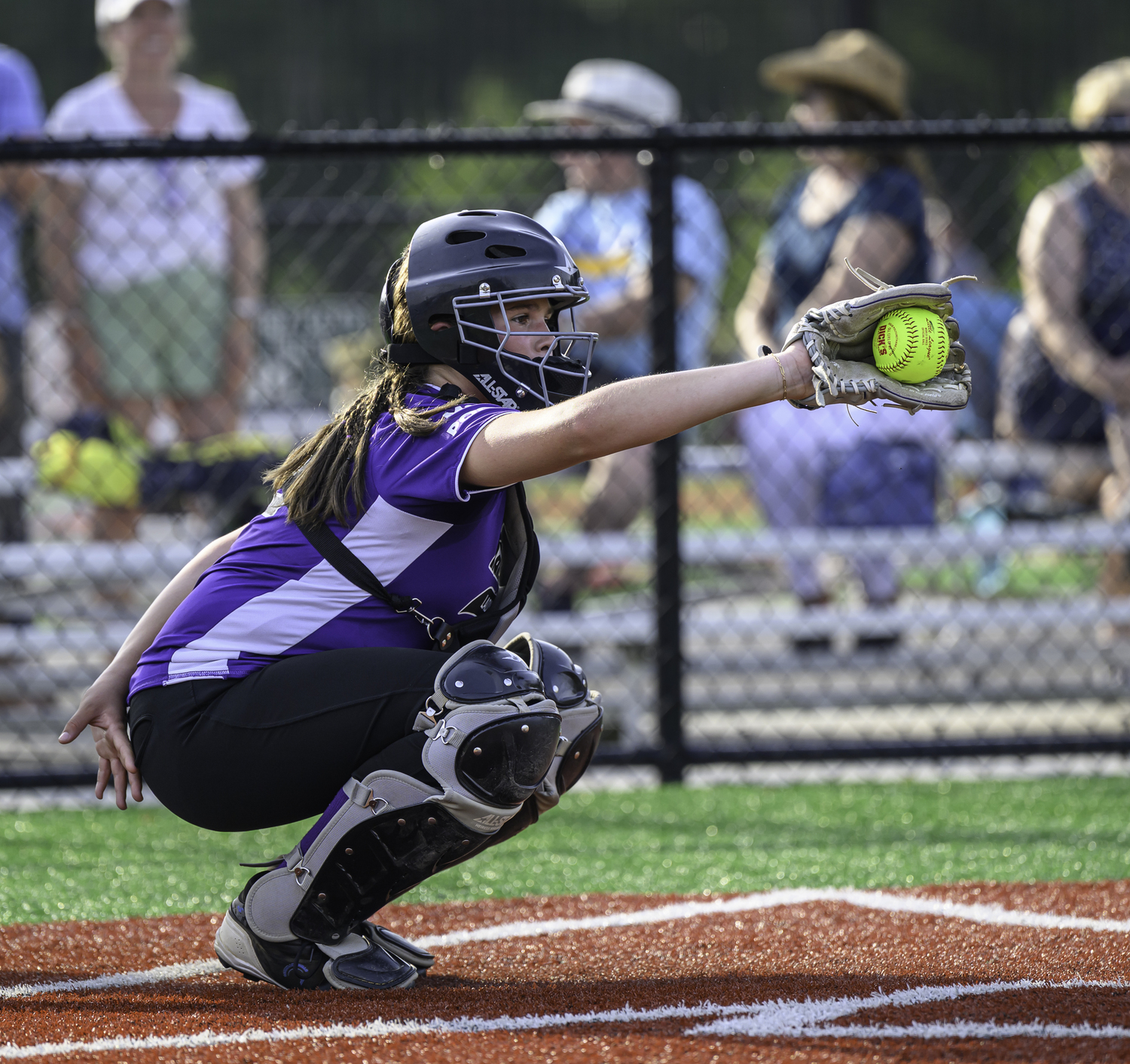 The Hampton Bays 12-and-under softball team played East Hampton at the Hon. Fred W. Thiele, Jr. Recreational Facility at Stephen Hands Path on Monday.  MARIANNE BARNETT