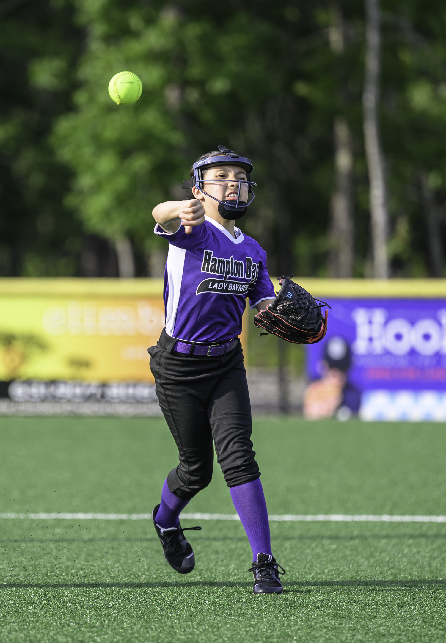 The Hampton Bays 12-and-under softball team played East Hampton at the Hon. Fred W. Thiele, Jr. Recreational Facility at Stephen Hands Path on Monday.  MARIANNE BARNETT