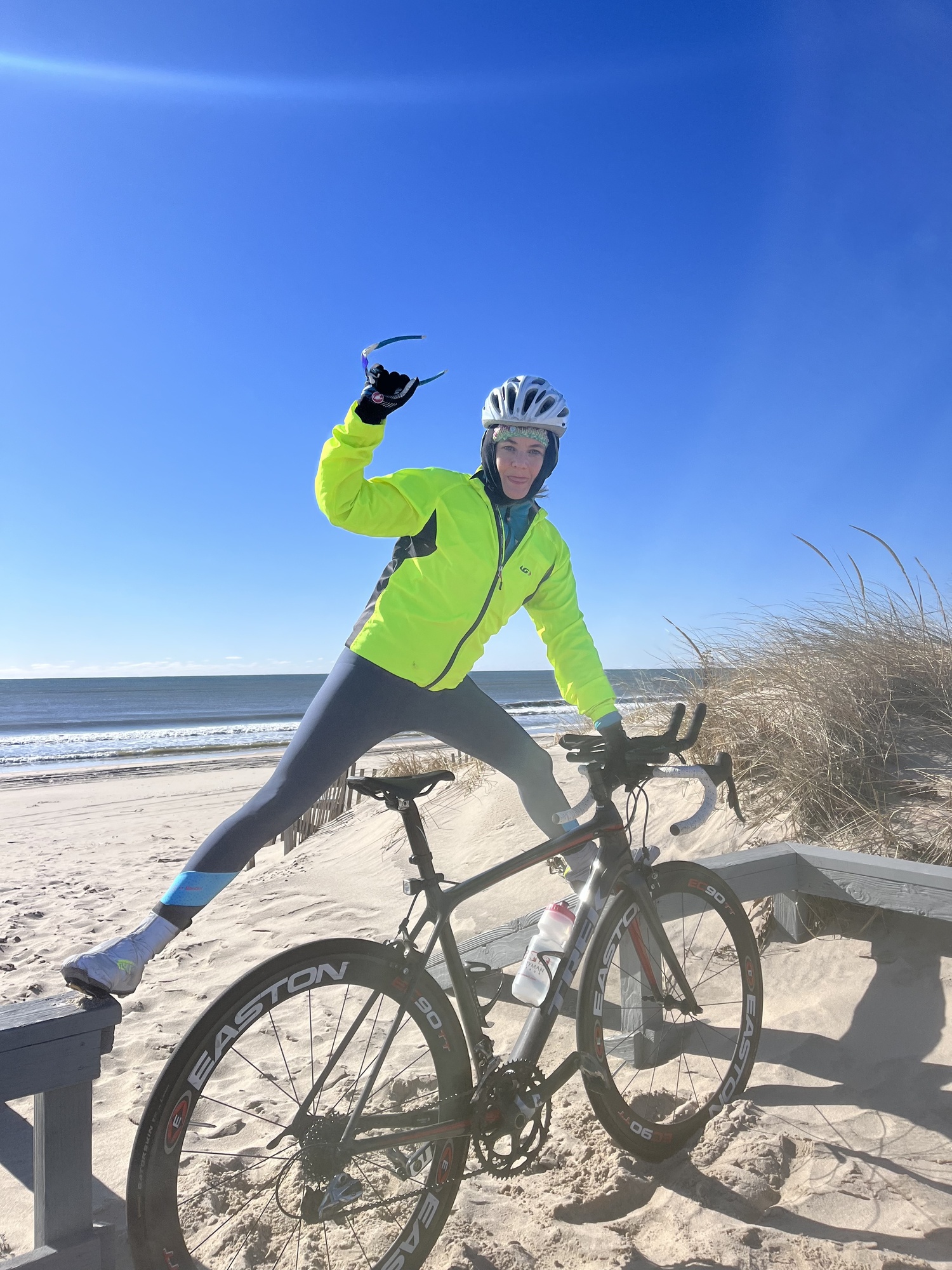 This savvy East Hampton cyclist bought her Trek road bike for half price on Facebook Marketplace. Buying (or selling) keeps bikes from the landfill — and because it's local, there are less carbon emissions in shipping. MIKE WOOTTON