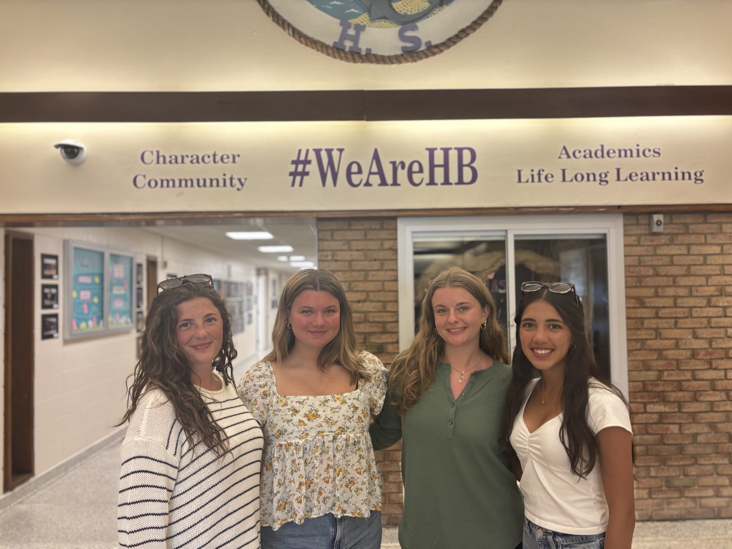 From left, Hampton Bays seniors Olivia Allen, Kaya Raynor, Julia Brandes and Sofia Galvan. COURTESY HAMPTON BAYS SCHOOL DISTRICT