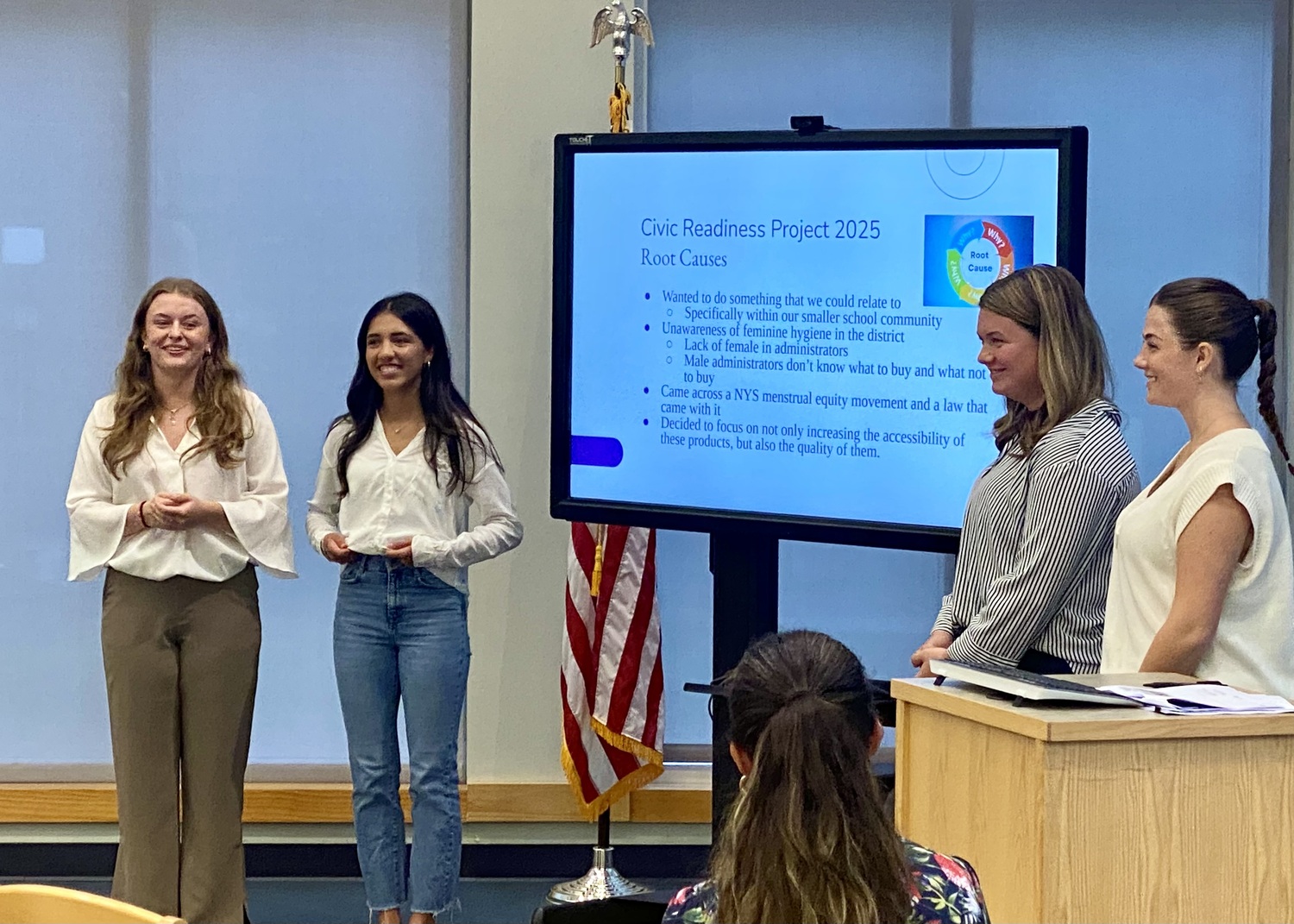 Hampton Bays students at the school's news literacy and Civic action night. COURTESY HAMPTON BAYS SCHOOL DISTRICT