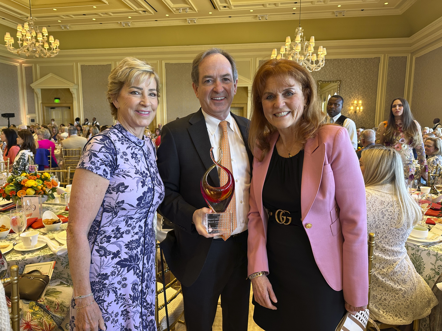 Crissy Evert, Stan Collemer and Sarah Ferguson, the Duchess of York at the Cancer Alliance Luncheon.