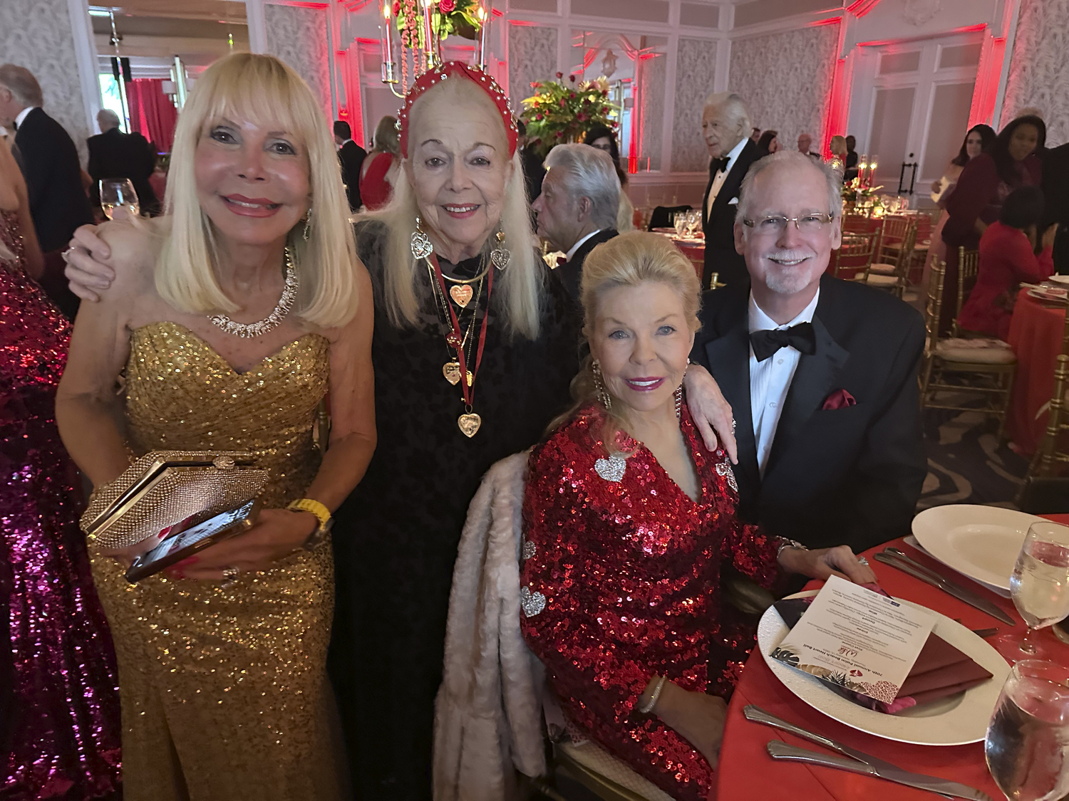 Susie Goldsmith, Arlette Gordon, Lois Pope and Bill Porter at the Heart Ball