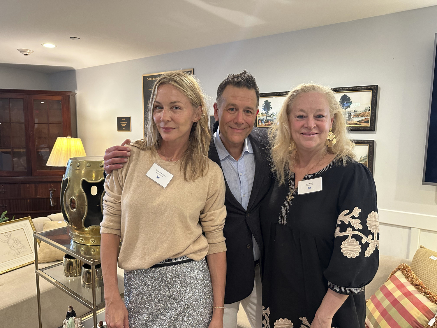 Charlotte Bonstrom, Tom Naro and Lisa Arnold at the DDD event for the Fresh Air Home.