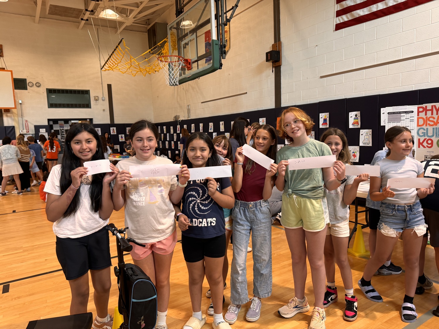 East Quogue School students learned how to write their names in braille. COURTESY EAST QUOGUE SCHOOL