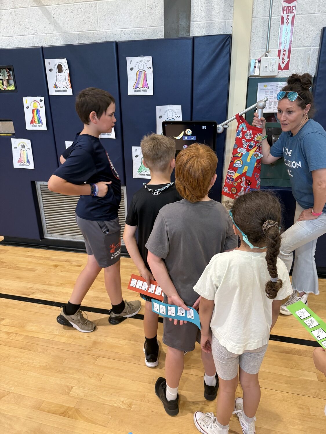 East Quogue School students had a chance to try out eye gaze technology as part of the school's inaugural Abilities Day event last week. COURTESY EAST QUOGUE SCHOOL
