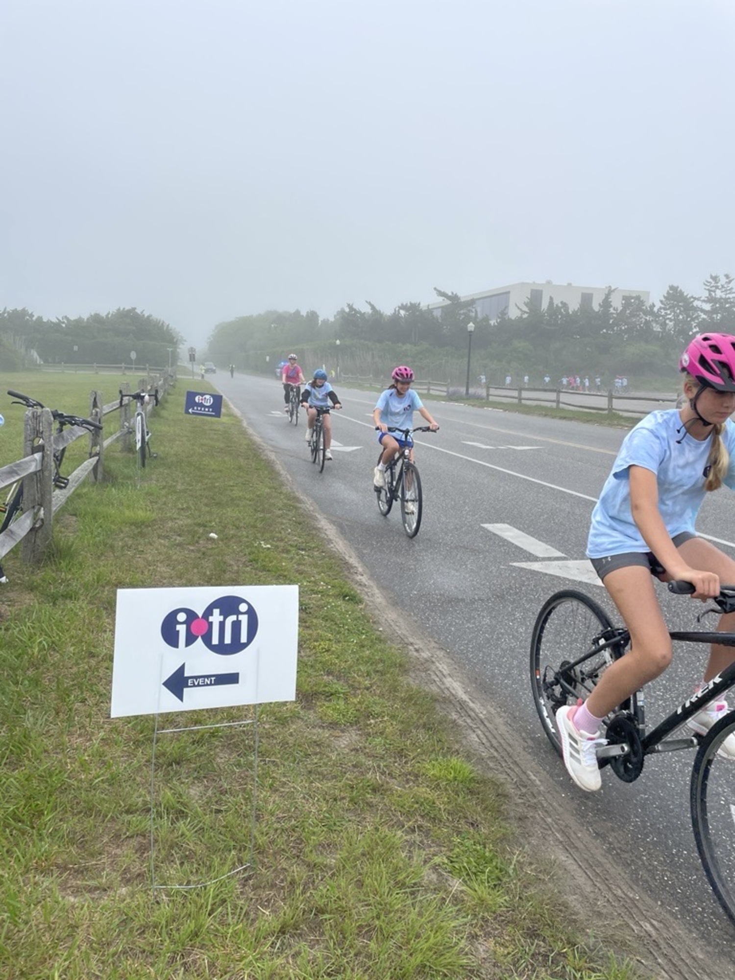 i-tri members biking on Meadow Lane in Southampton. COURTESY THERESA RODEN