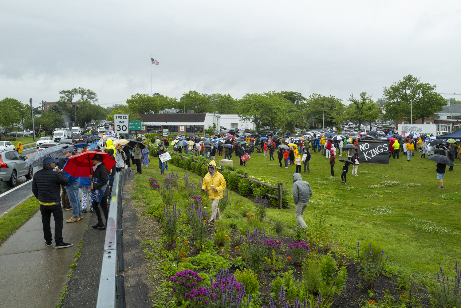 Despite the rain, a large group turned out to Steinbeck Park in Sag Harbor on Saturday afternoon for the 