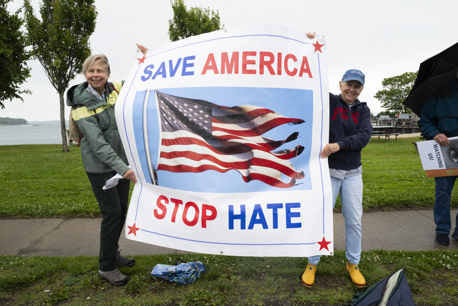 Despite the rain, a large group turned out to Steinbeck Park in Sag Harbor on Saturday afternoon for the 