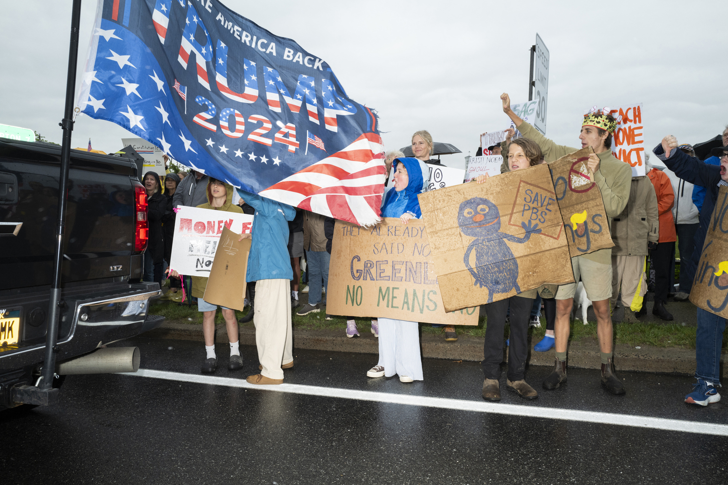 Despite the rain, a large group turned out to Steinbeck Park in Sag Harbor on Saturday afternoon for the 