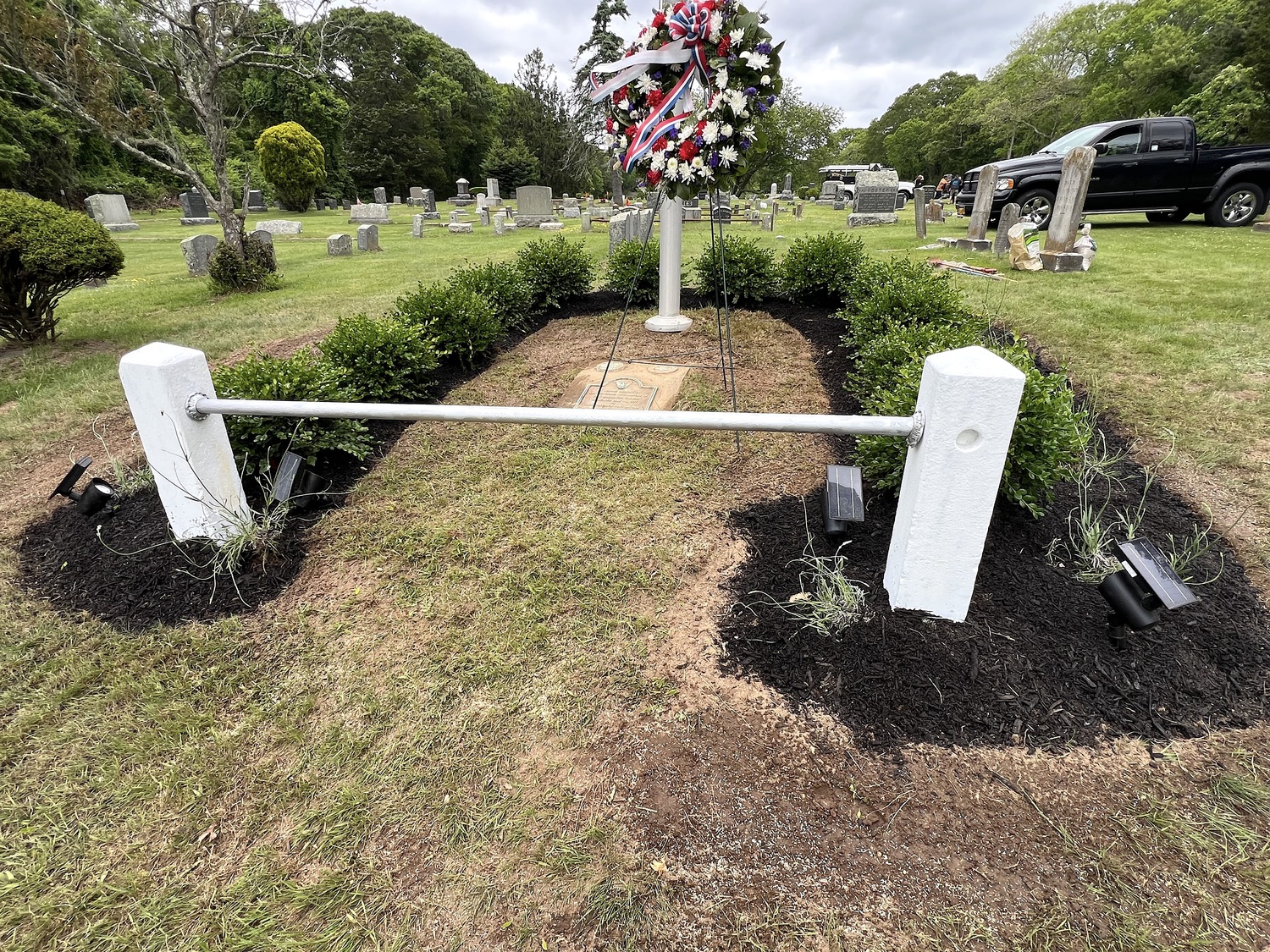 The results of Magnus Haynia's Eagle Scout project at Hampton Bays's Good Ground Cemetery. HEATHER HAYNIA