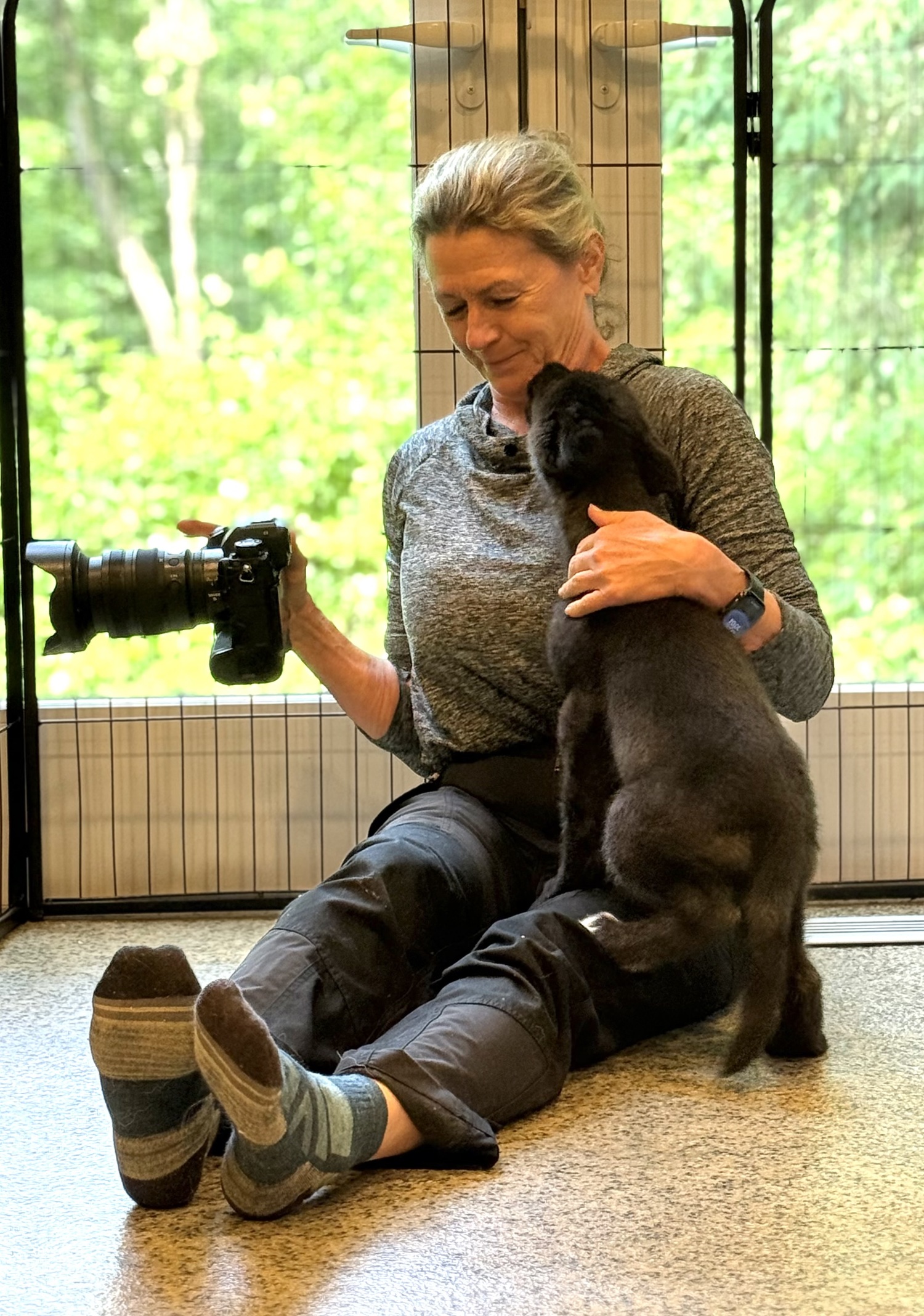 A screenshot taken from a video of me with the young female pup.  MARIANNE BARNETT