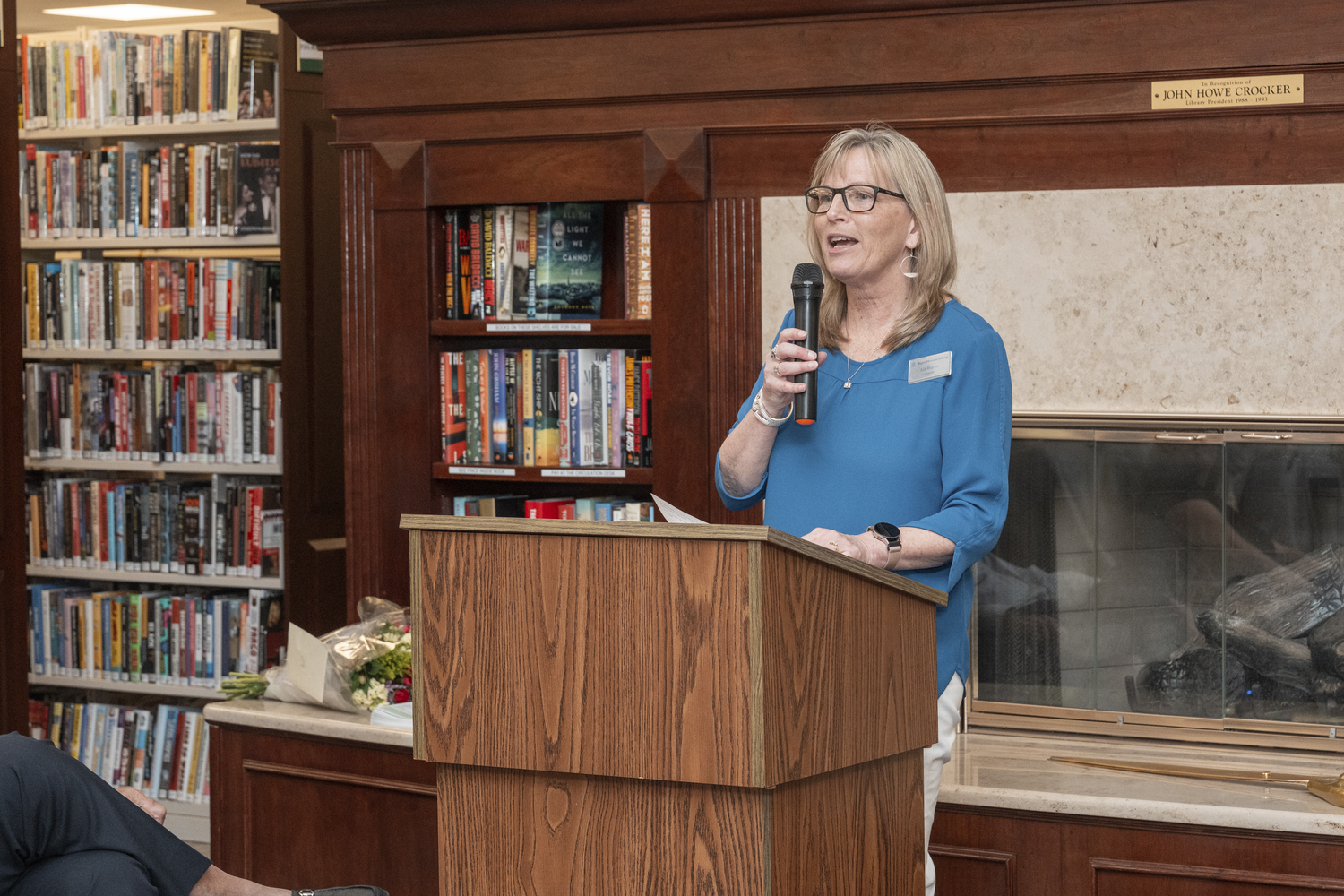 Rogers Memorial Library Director Liz Burns.  RON ESPOSITO
