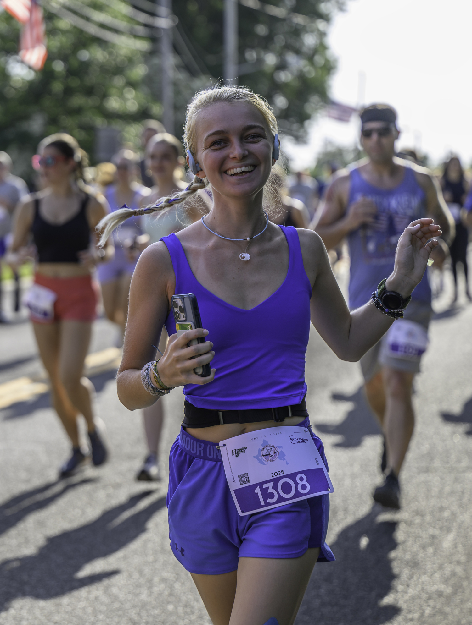 Lauren Gabbard of East Hampton is happy to start Saturday's 10K.   MARIANNE BARNETT