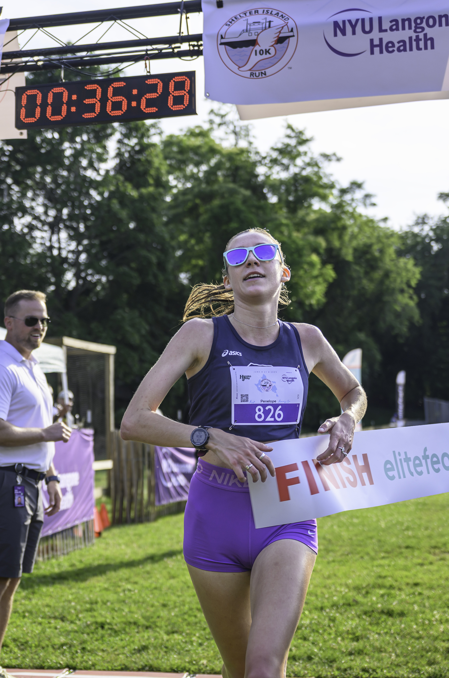 Penelope Greene of Sag Harbor was this year's female champion of the Shelter Island 10K on Saturday.  MARIANNE BARNETT