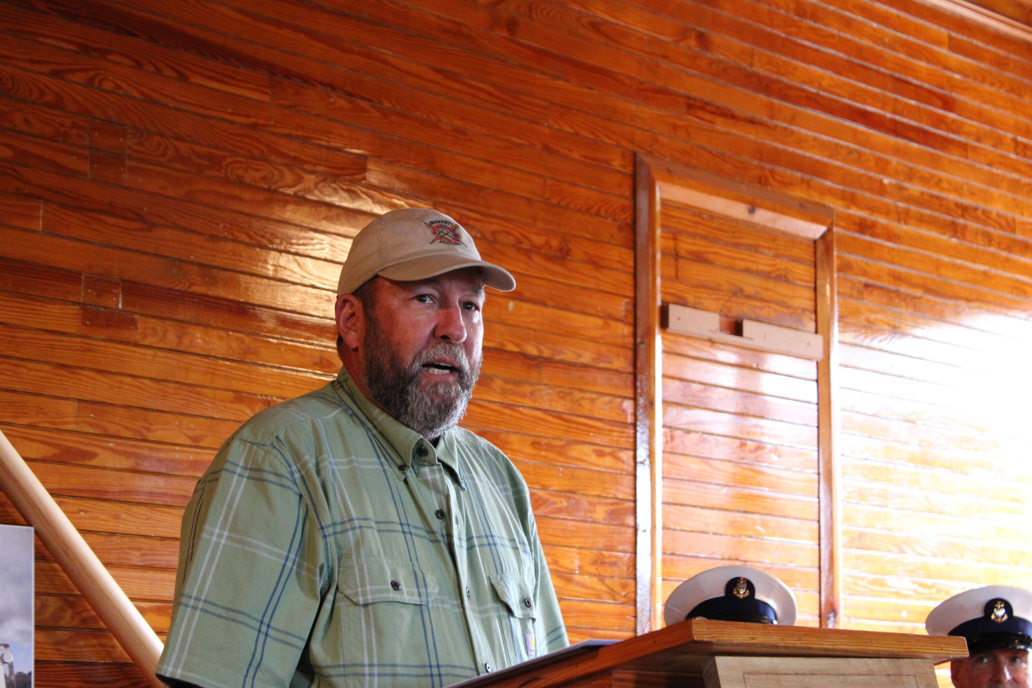 Carpenter Robert Staab said crafting a replica Beebe-McClellan surfboat ultimately reminded him why he started working with his hands in the first place. The boat he built can be brought on the water. Staab cut and placed each piece of wood for the boat by hand. JACK MOTZ