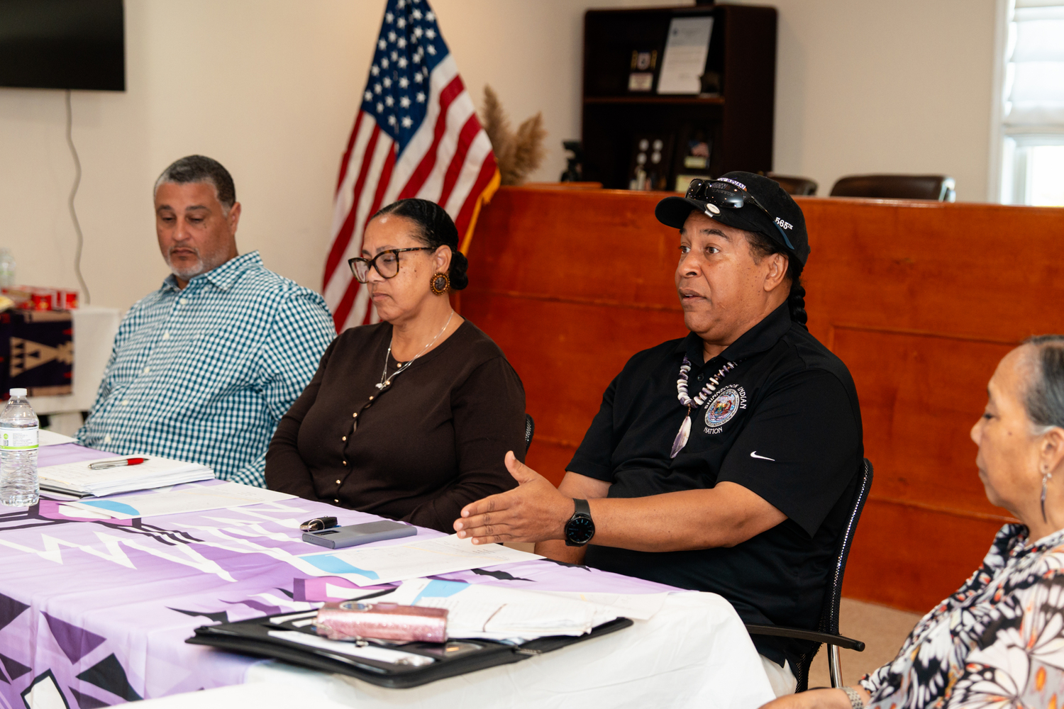 Tribal leaders of the Shinnecock Nation met with state officials on the nation's territory last week and discussed the tribes needs for roadwork assistance and educational and healthcare funding. The state officials also toured the tribe's paused gas station development in Hampton Bays, which tribal leaders said was a hopeful step but that there were not specific discussions about the legal fight the tribe is embroiled in with Southampton Town over their rights to develop the land free from town zoning constraints. REBEKAH WISE