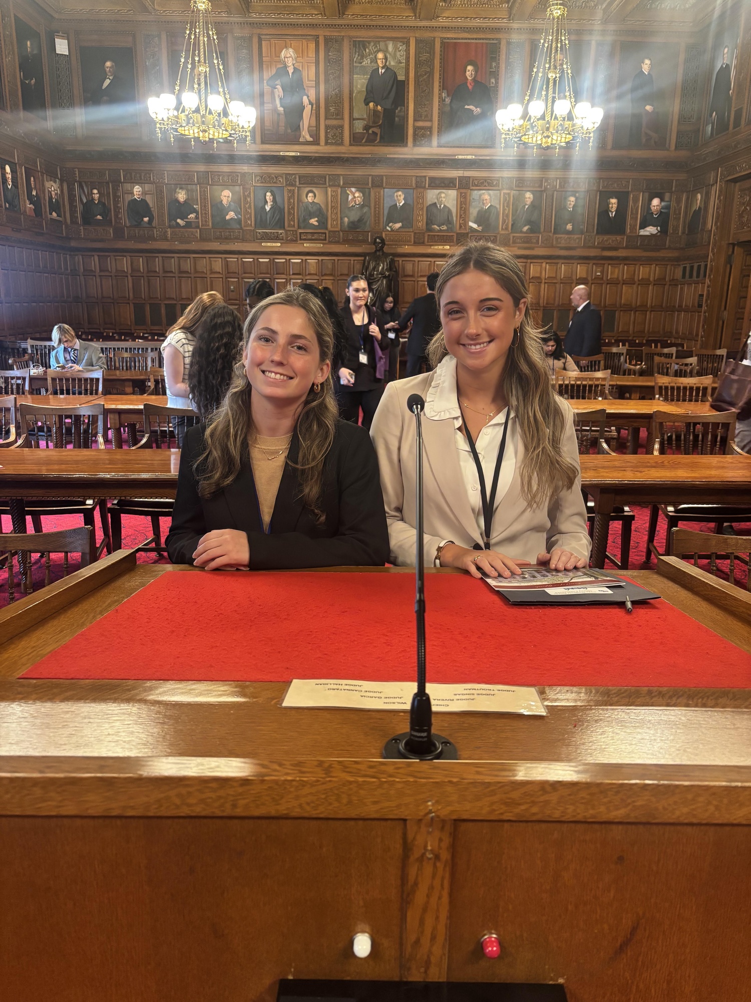 Westhampton Beach High School juniors Tess Ashley and Kara Flynn recently participated in the Students Inside Albany conference, sponsored by the League of Women Voters. They were selected to attend following a nomination and application process. As part of the immersive initiative, the pair took part in a multitude of activities ranging from information sessions to sitting on the assembly floor. COURTESY WESTHAMTPON BEACH SCHOOL DISTRICT