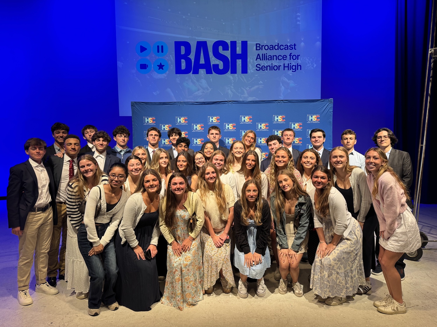 The Westhampton Beach High School Hurricane Watch news broadcast brought home two first-place trophies from the annual BASH Awards held at Hofstra University. COURTESY WESTHAMPTON BEACH SCHOOL DISTRICT