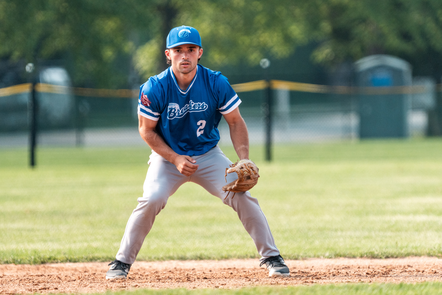 Breaker Lukas Egenhauser (Montclair State) gets set in the field.   RON ESPOSITO